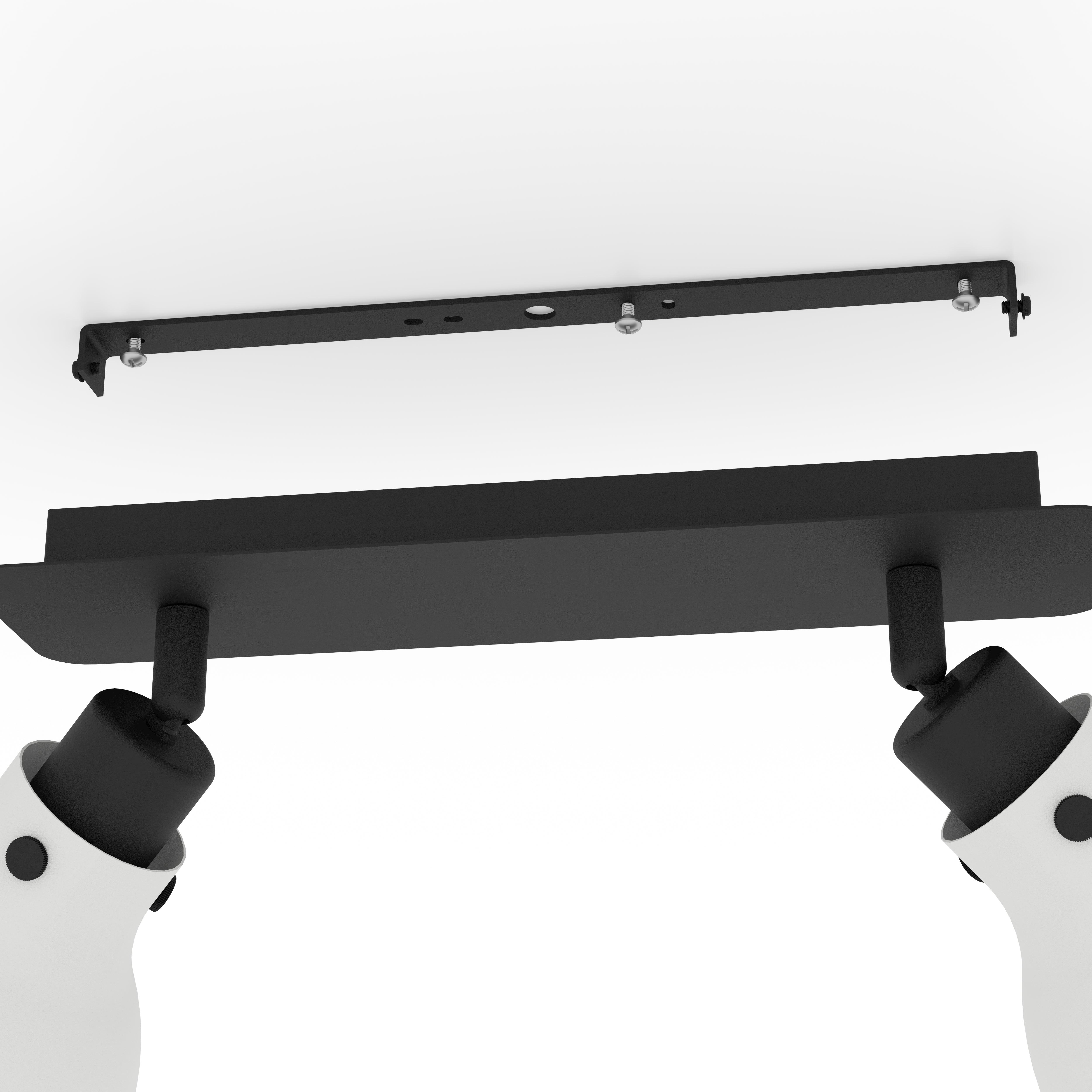 eglo matlock black grey 2 light bar spotlight Kitchen Lighting Close Up