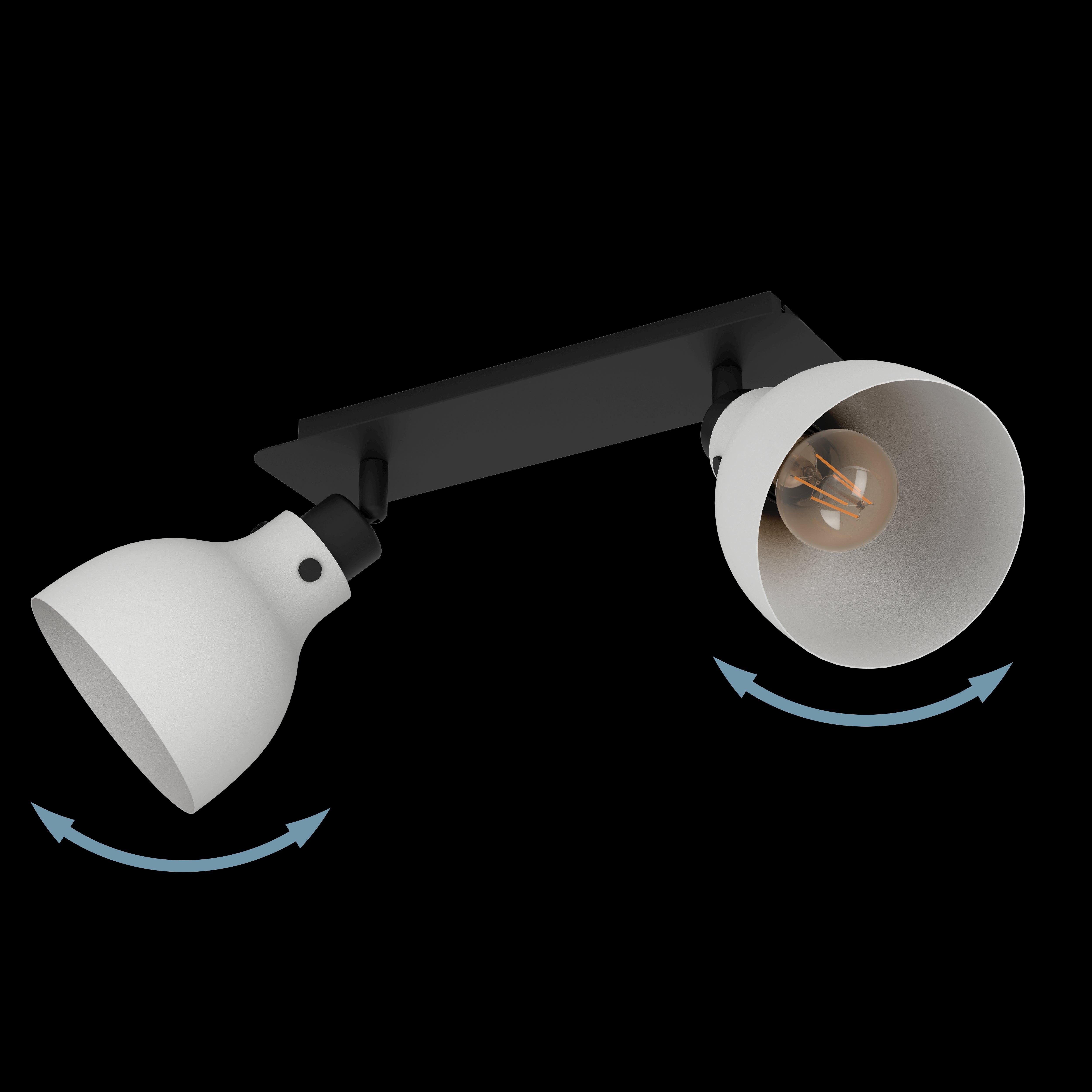 eglo matlock black grey 2 light bar spotlight kitchen lighting