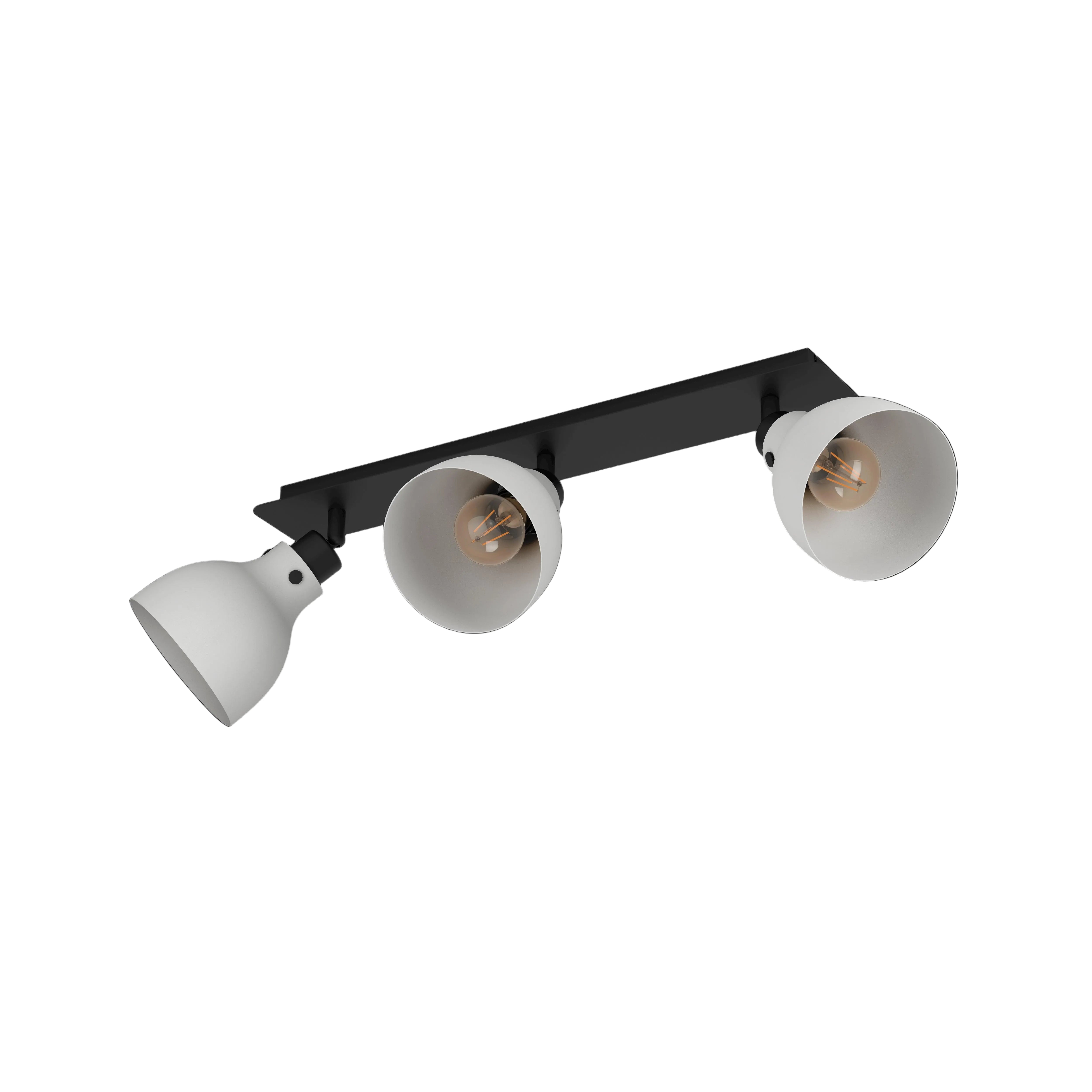 eglo matlock black grey 3 light bar spotlight living room image