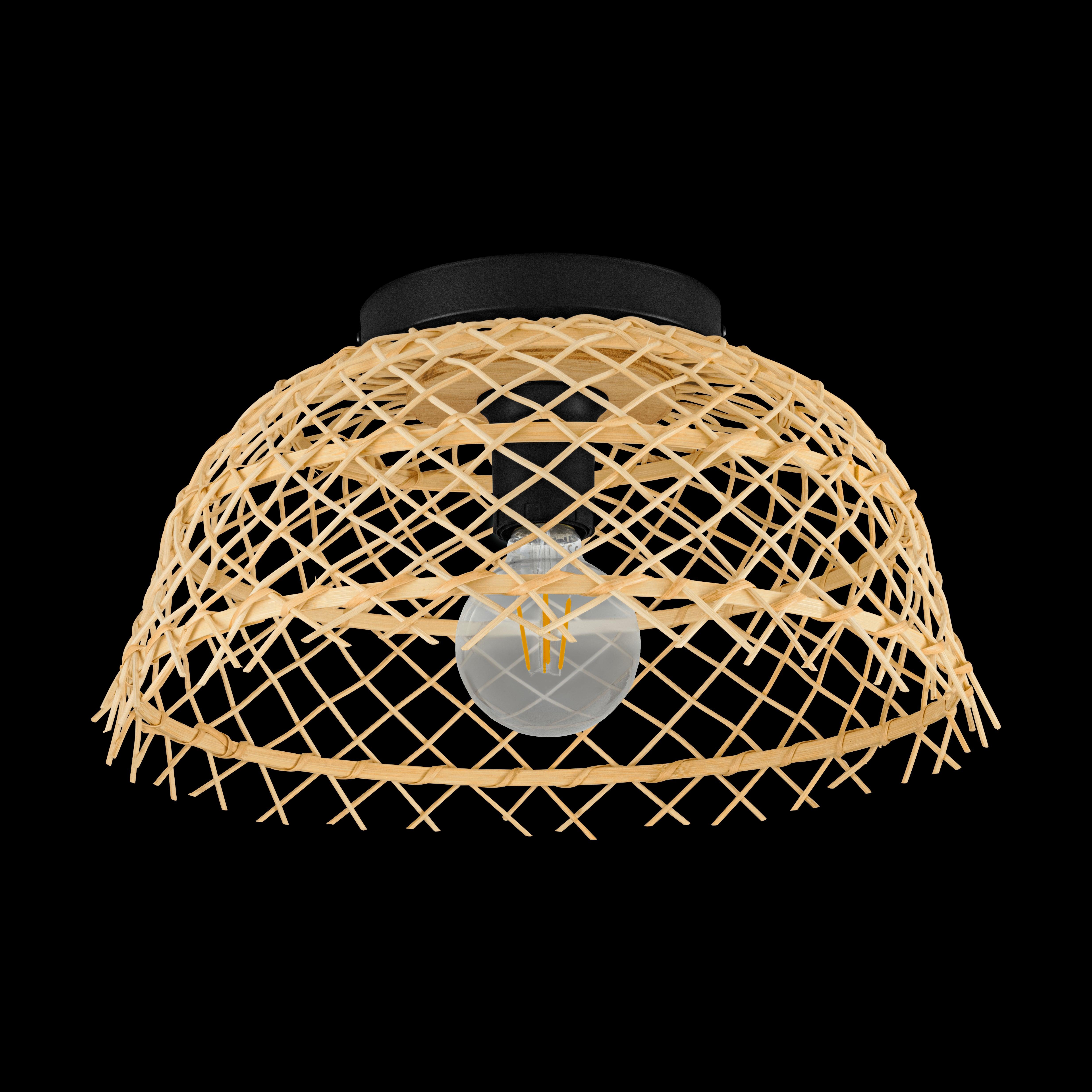 eglo ausnby flush natural wood ceiling light living room image