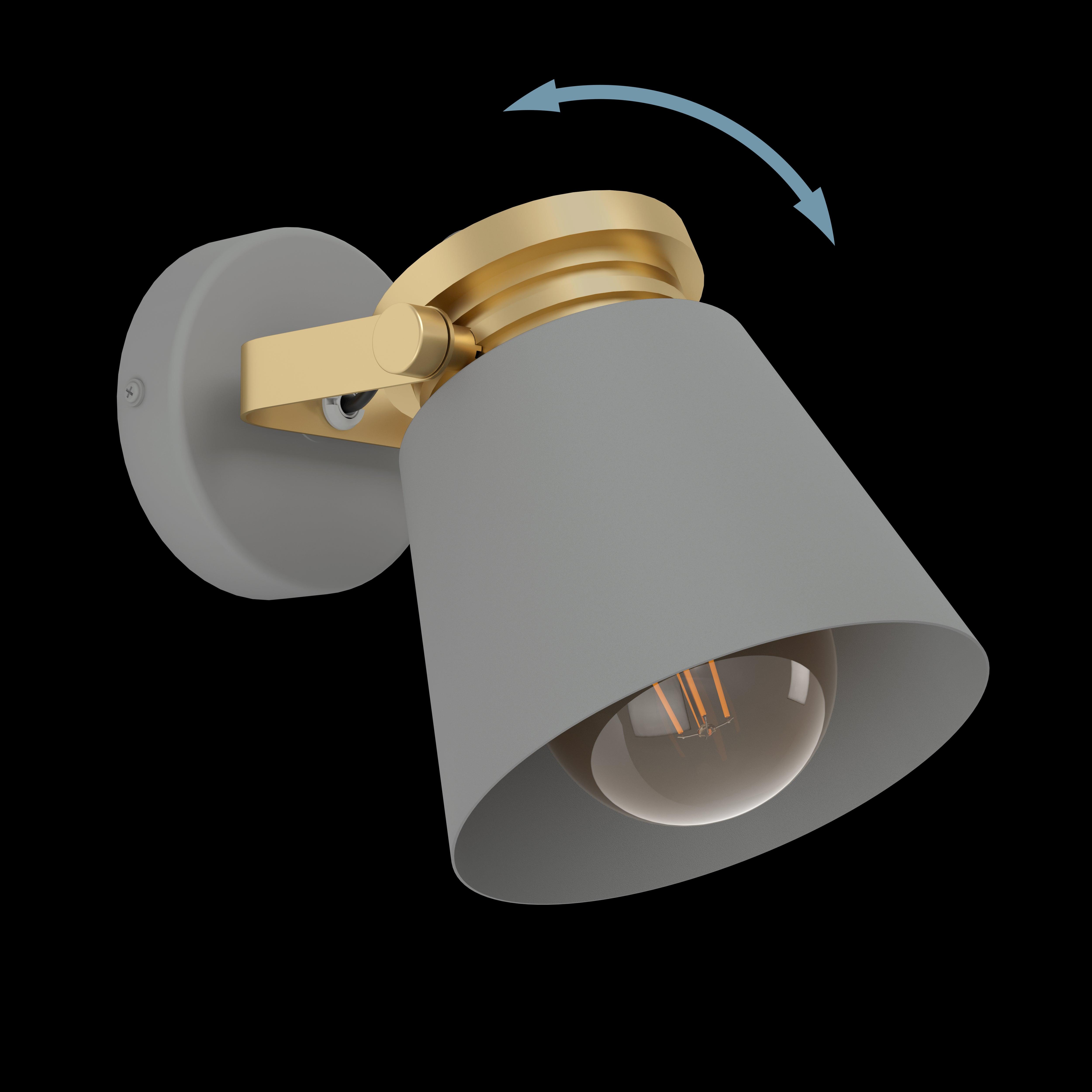 eglo twicken grey gold wall spotlight kitchen lighting