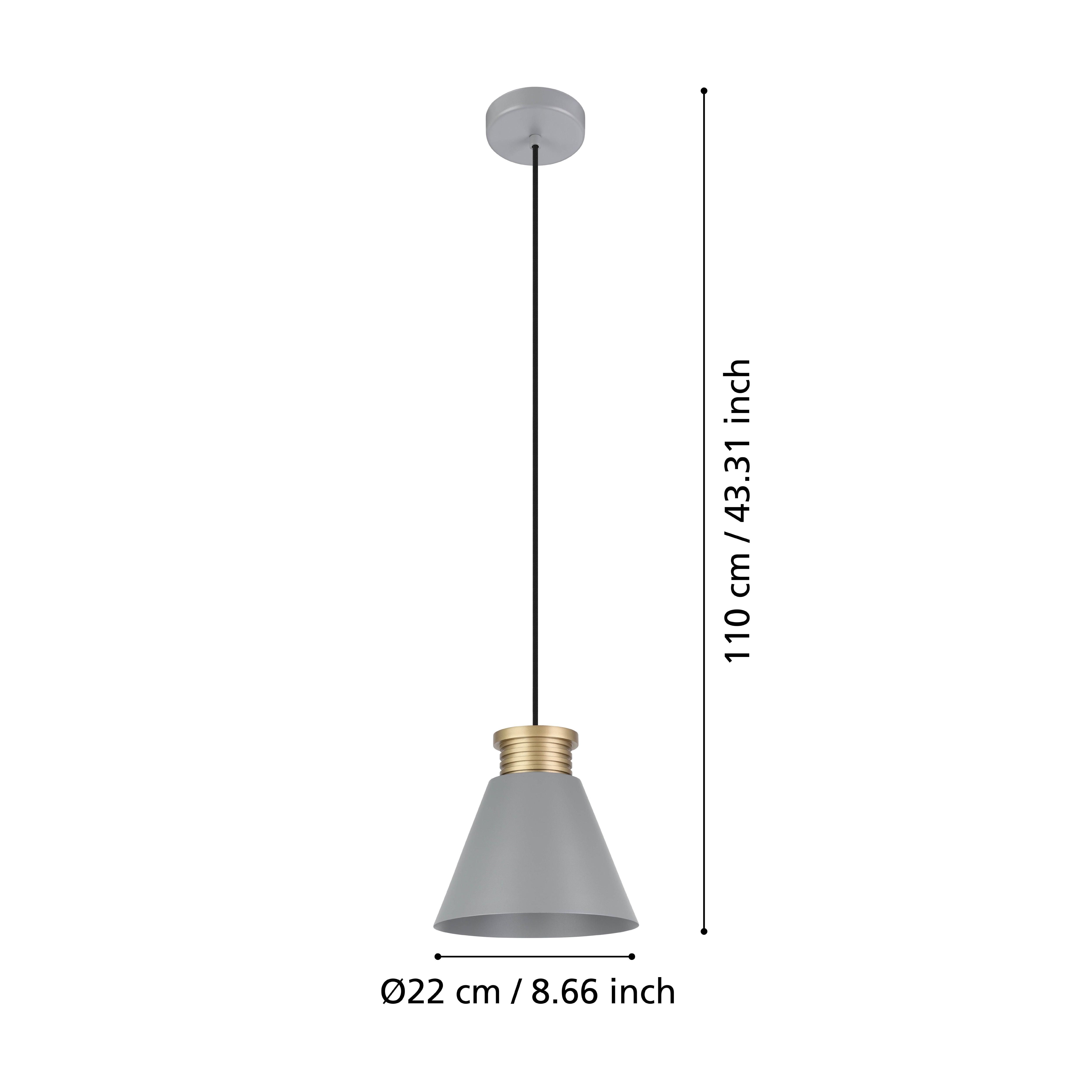 eglo twicken grey metal gold ceiling pendant living room close up