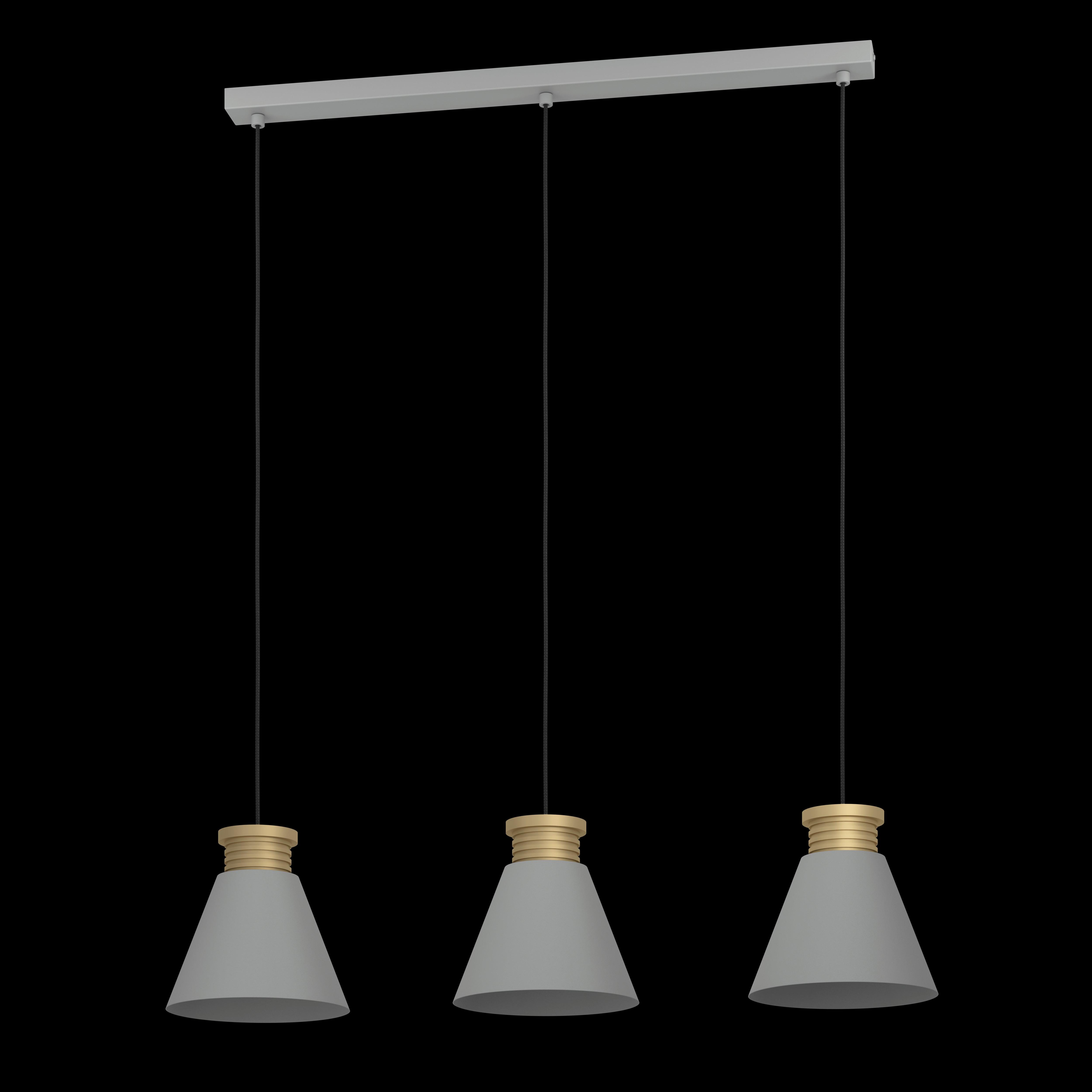 eglo twicken 3 light grey metal gold ceiling pendant living room image
