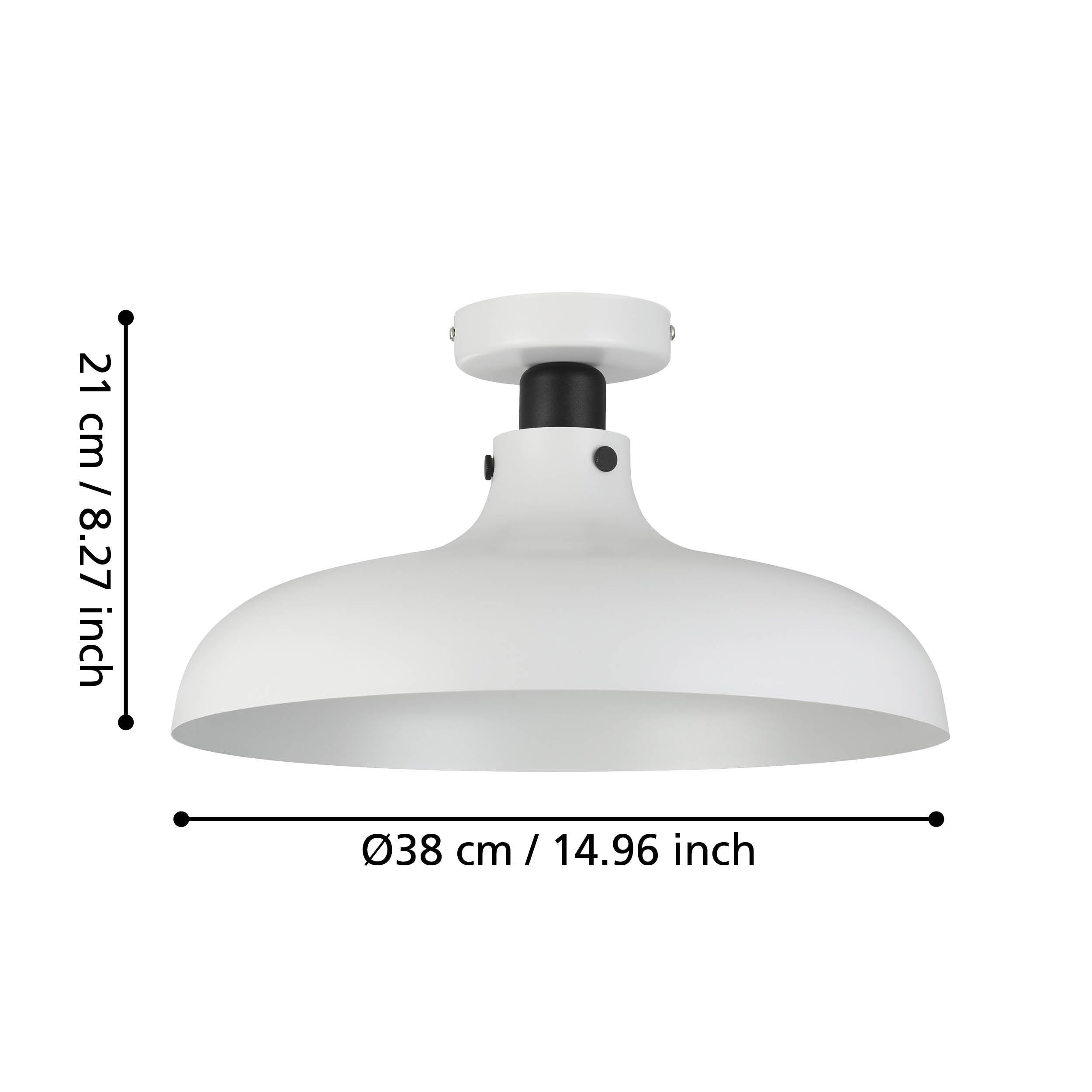 eglo matlock light grey metal flush ceiling light living room close up
