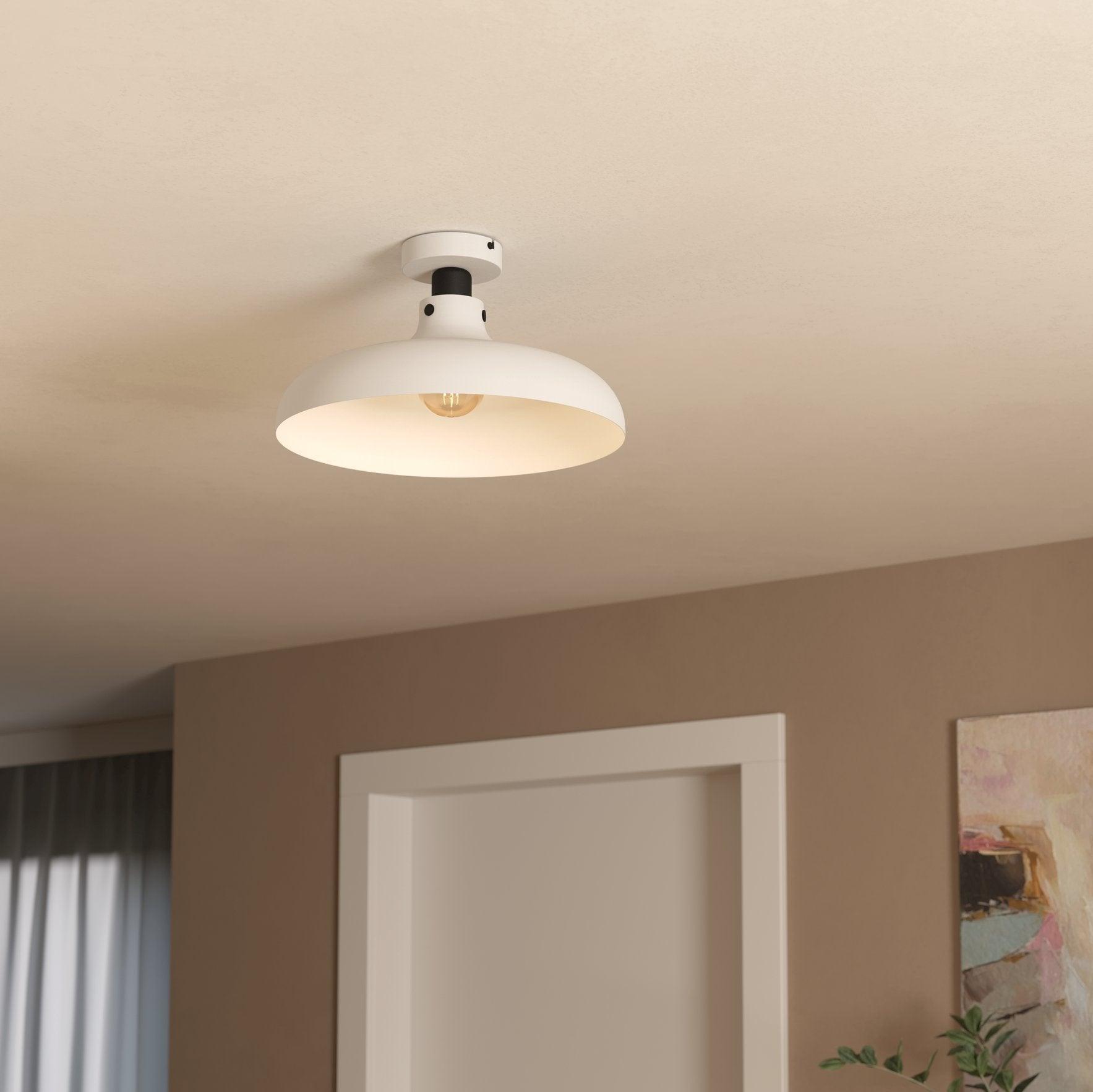 eglo matlock light grey metal flush ceiling light