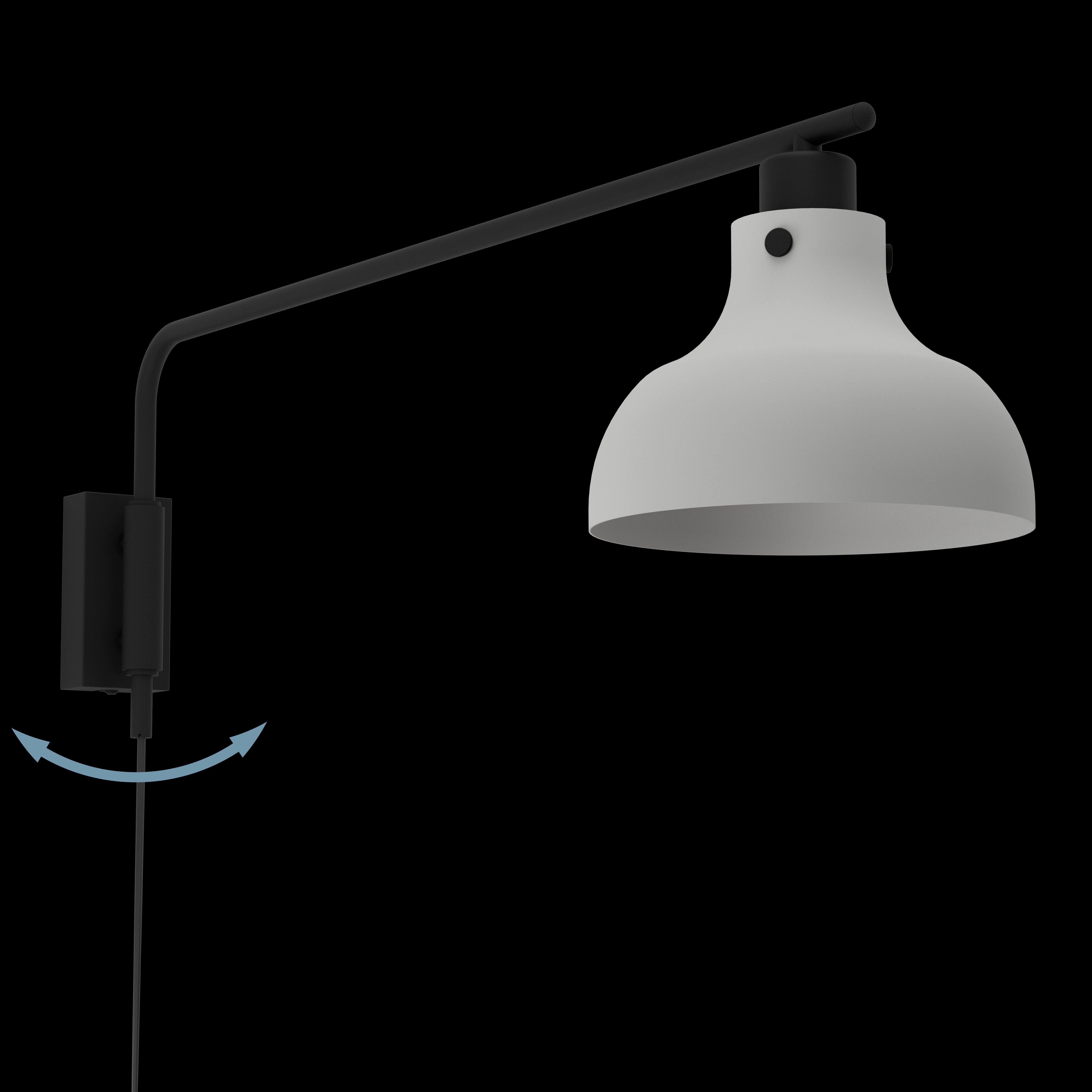 eglo matlock pale grey black wall light living room close up