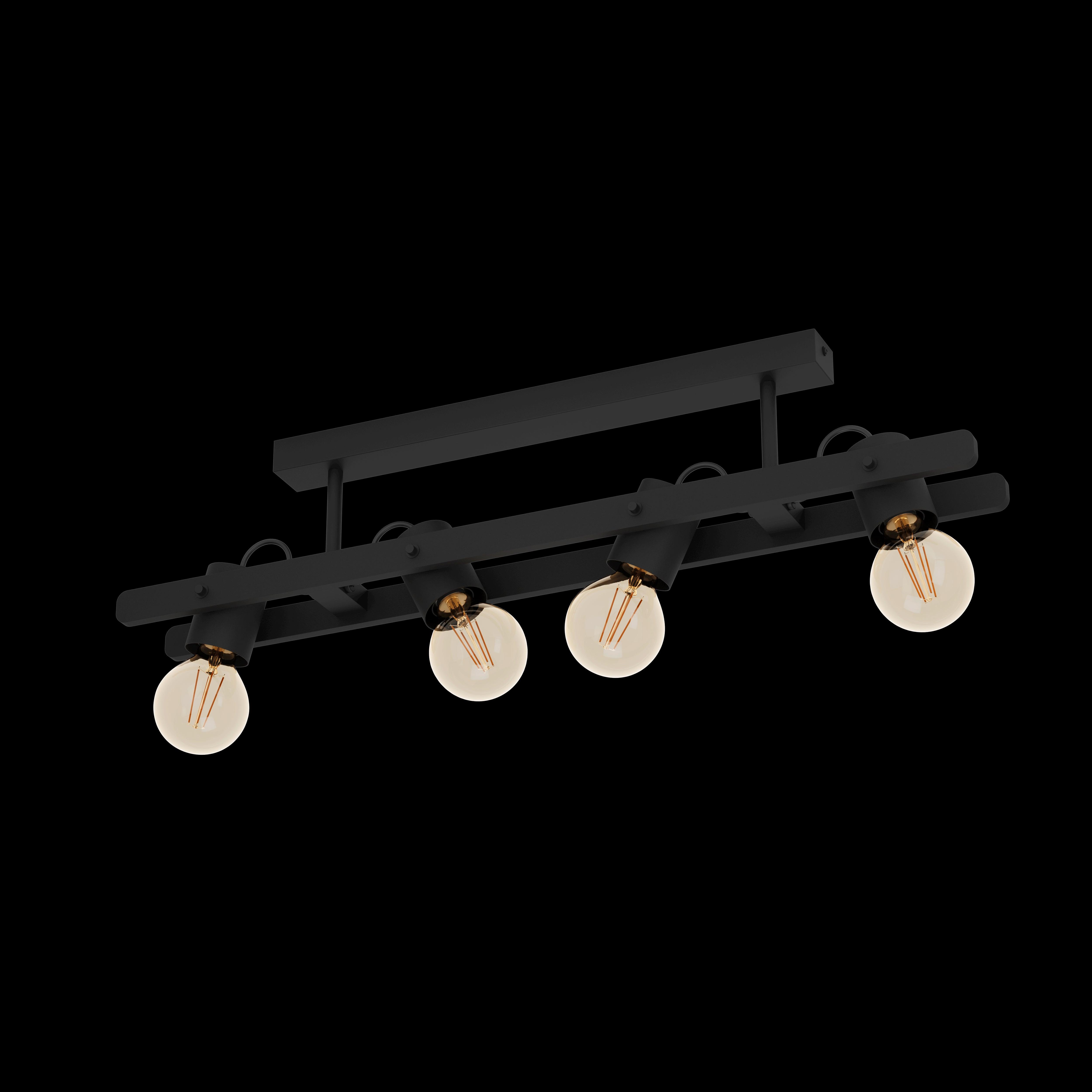 eglo plimsoll flush black 4 light ceiling light living room image