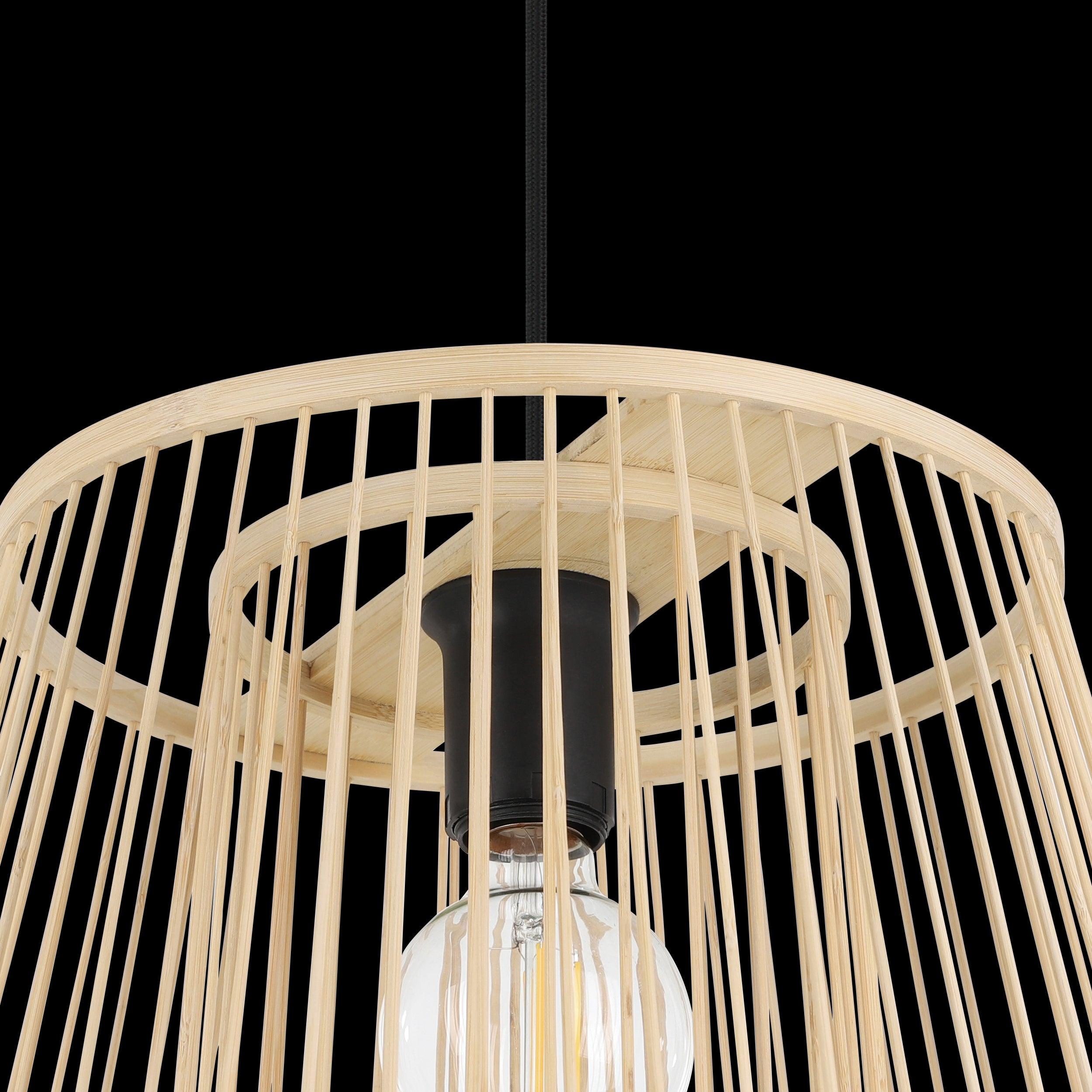 eglo hykeham bamboo lamp shade ceiling pendant Hallway Lighting Close up