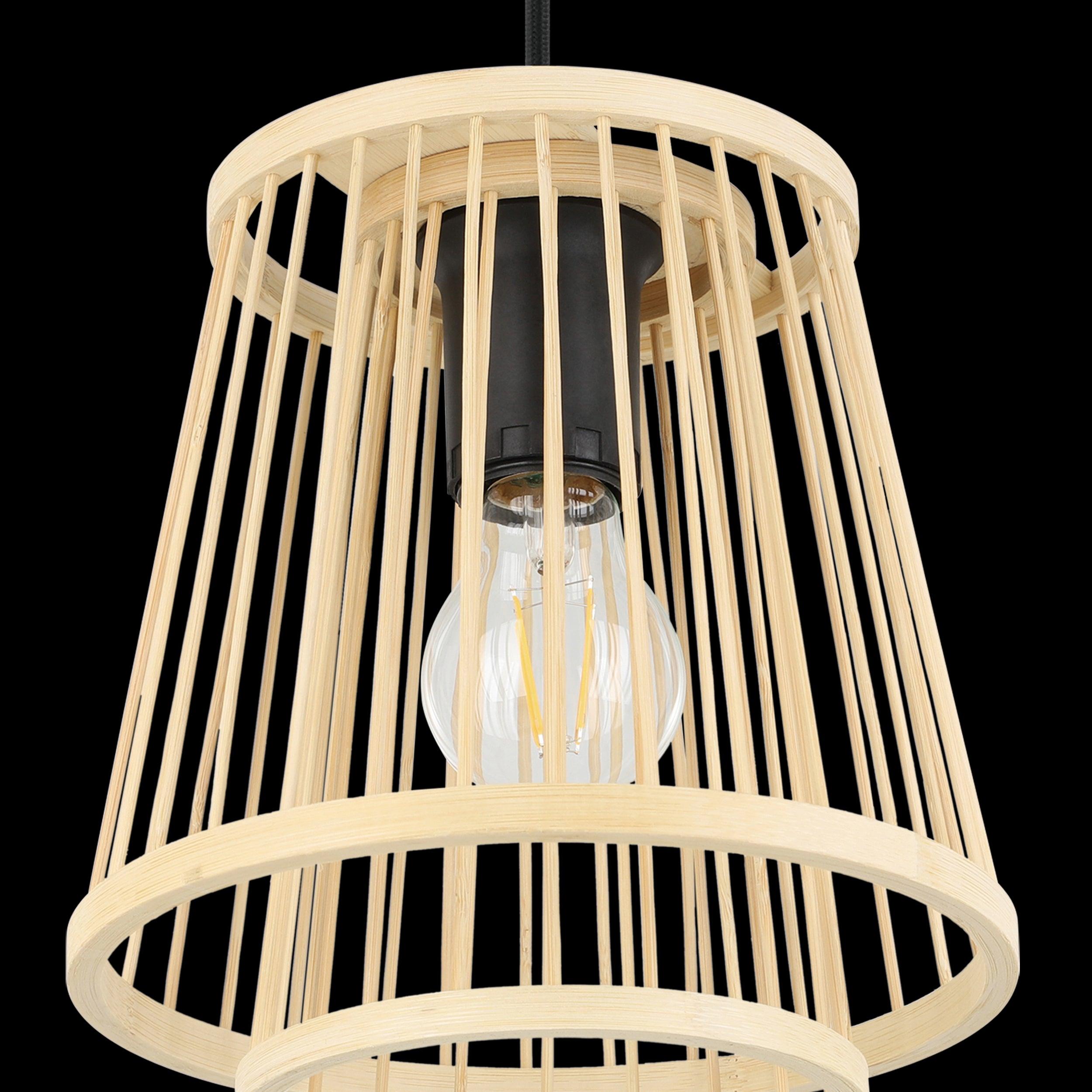 eglo hykeham 3 light bamboo lamp shade ceiling pendant kitchen lighting