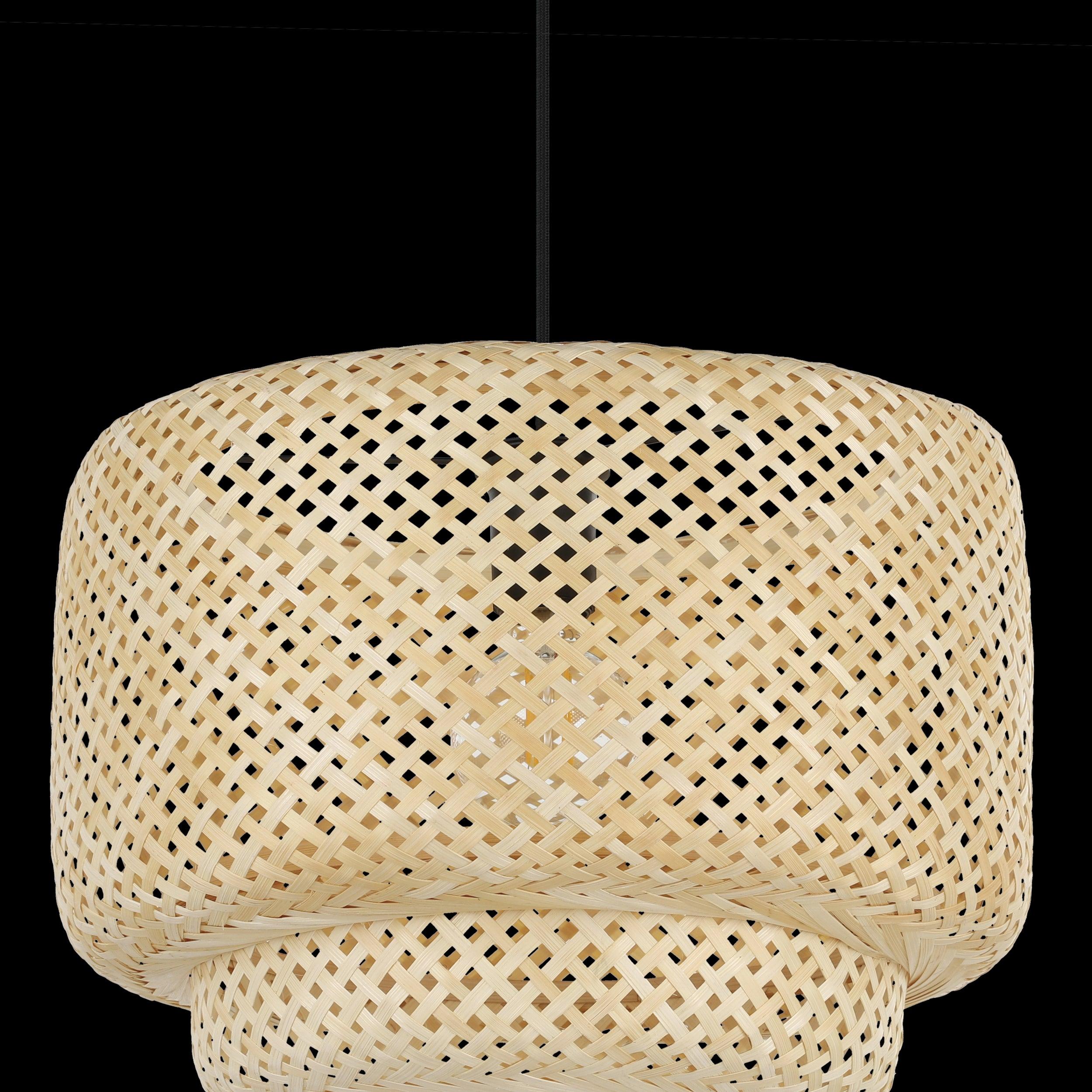 eglo hettonle rattan wicker ceiling pendant Kitchen Lighting Close Up