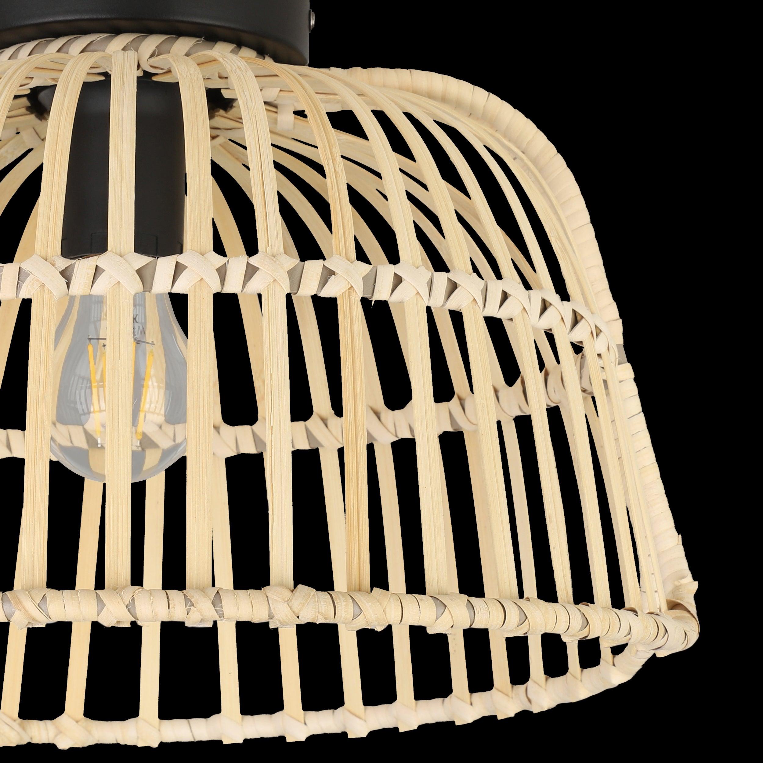 eglo glyneath natural wood flush ceiling light Kitchen Lighting Close Up