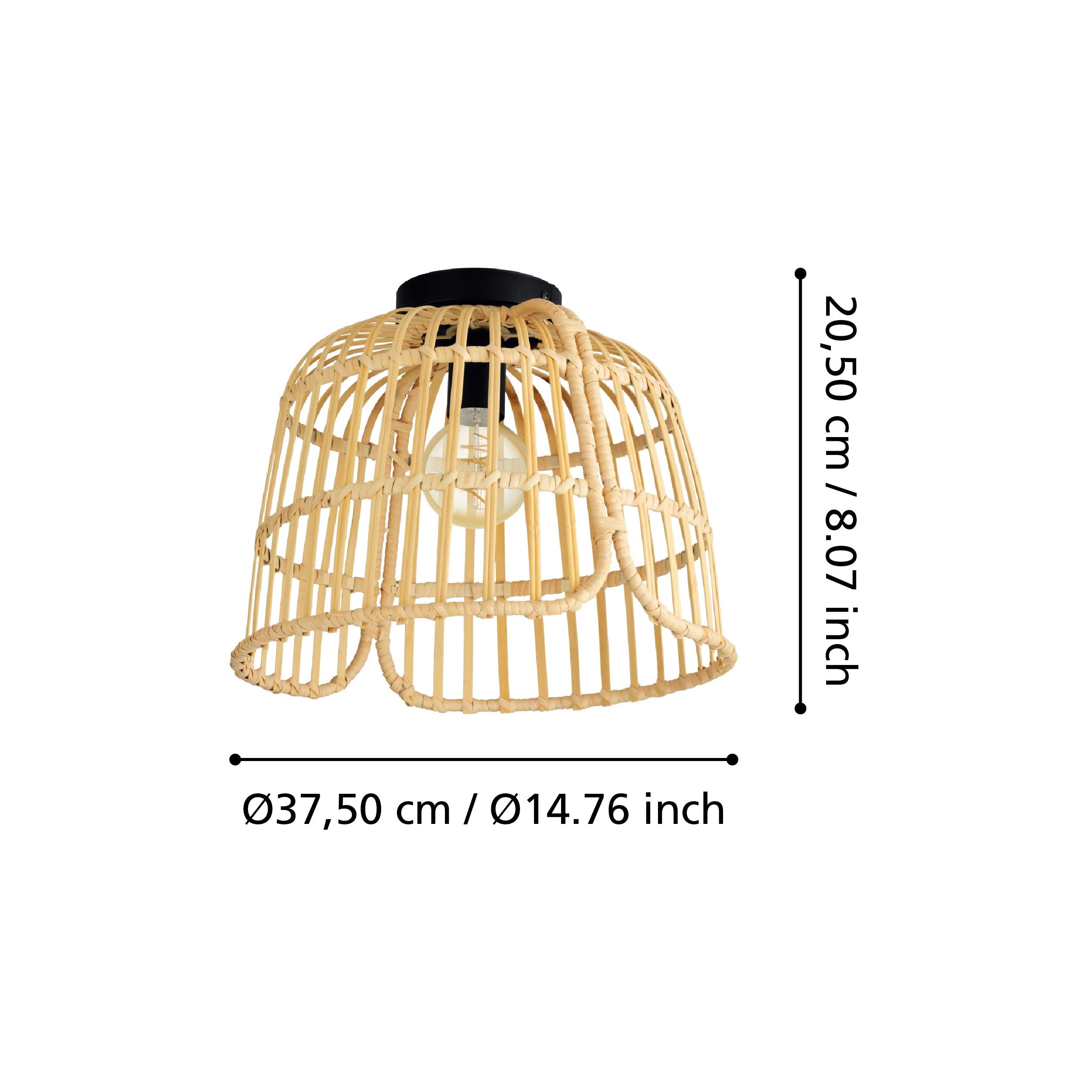 eglo glyneath natural wood flush ceiling light kitchen lighting