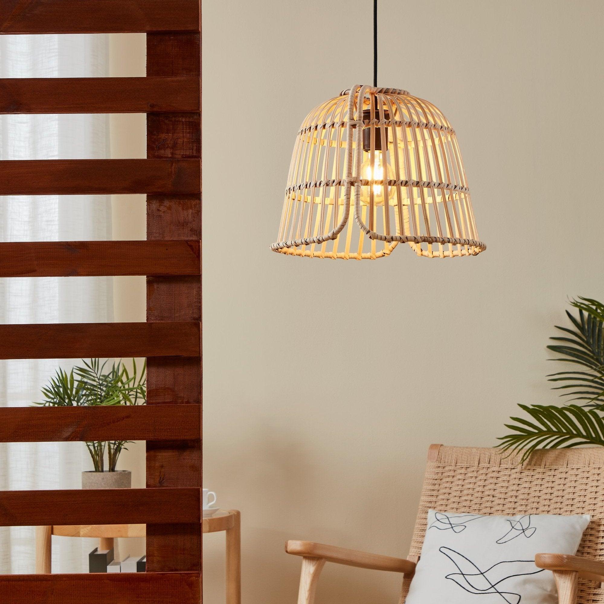 eglo glyneath rattan wicker ceiling pendant