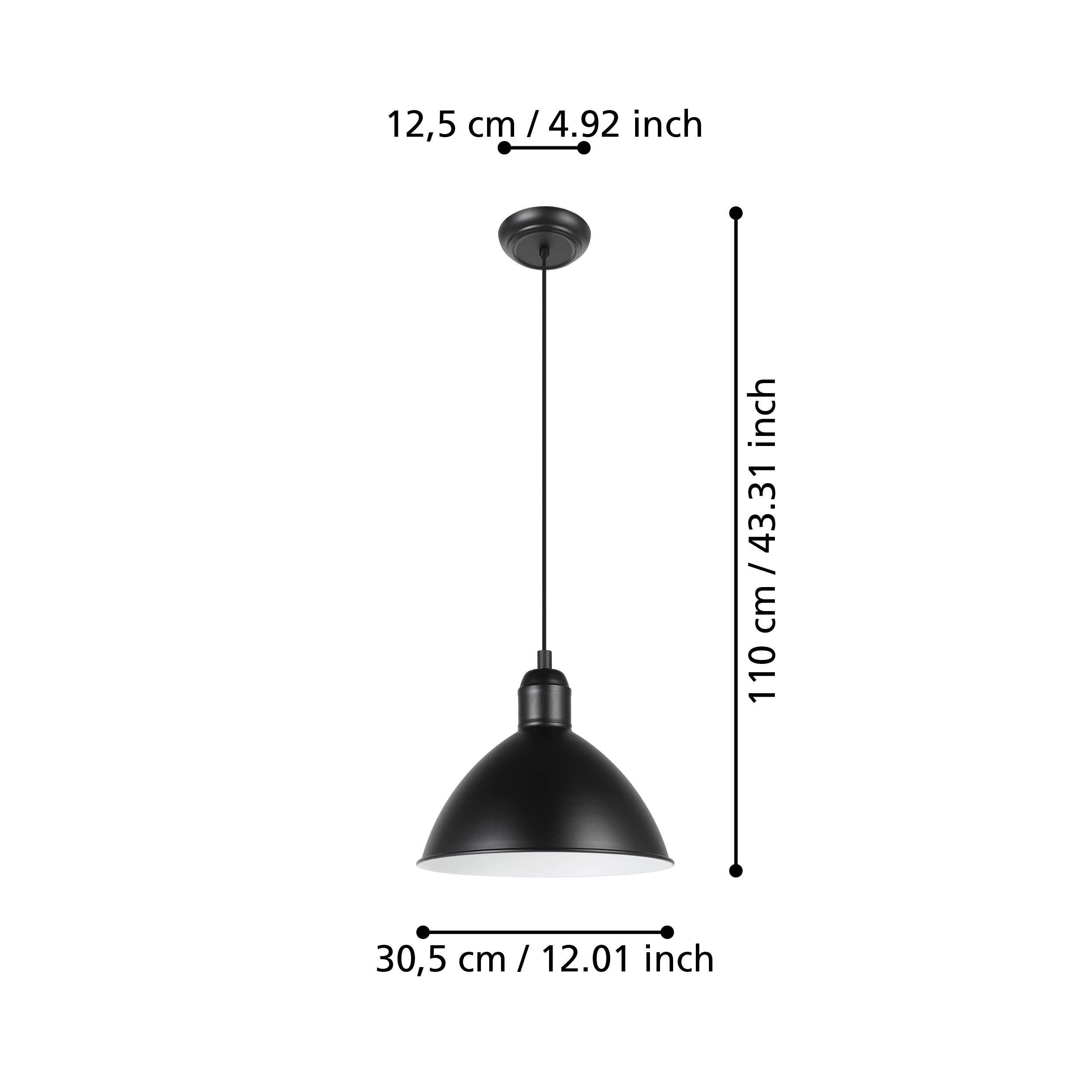 eglo priddy black steel industrial ceiling pendant Kitchen Lighting Close Up