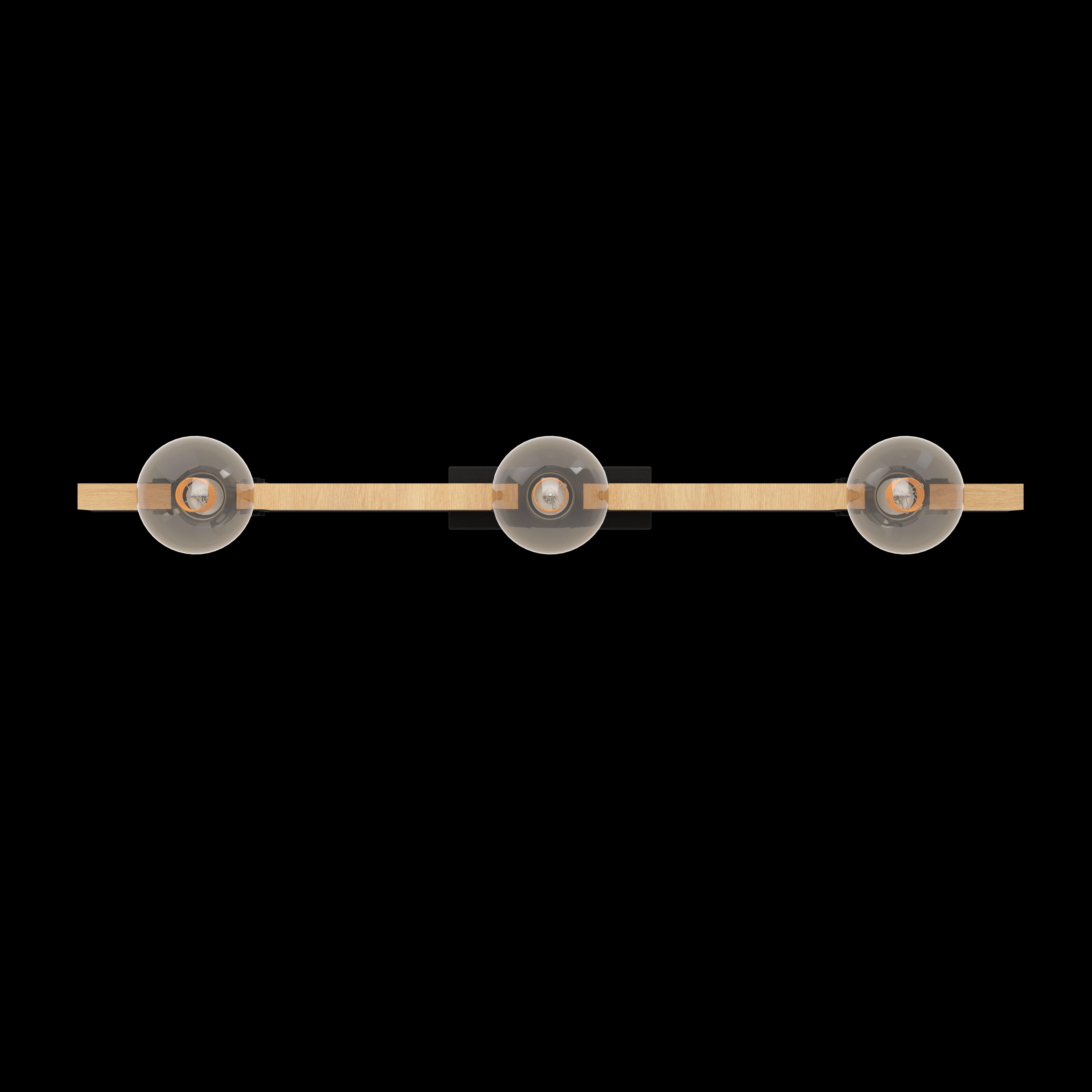 eglo bailrigg 3 light wood black bar flush ceiling light kitchen lighting