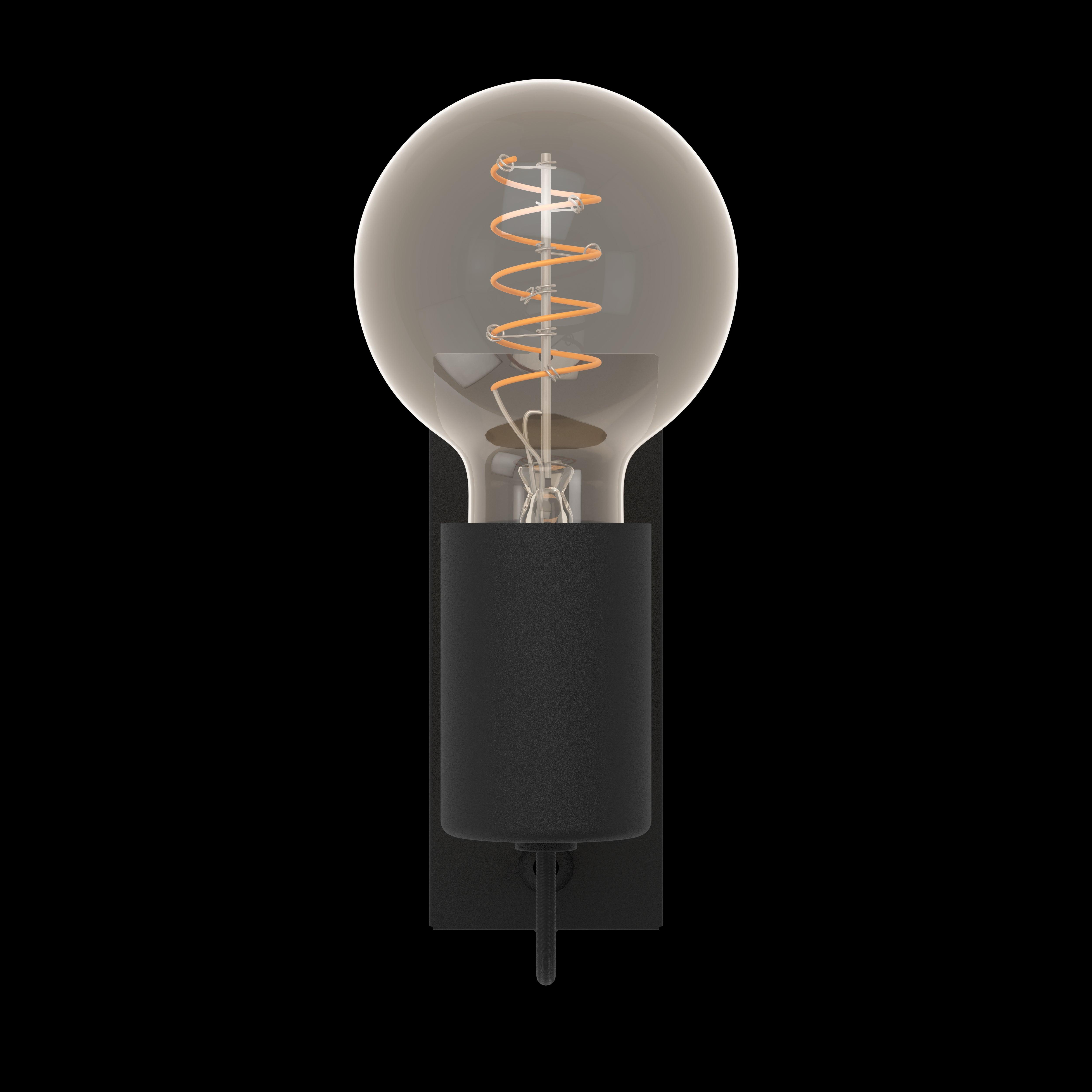 eglo bailrigg black wood wall light kitchen lighting