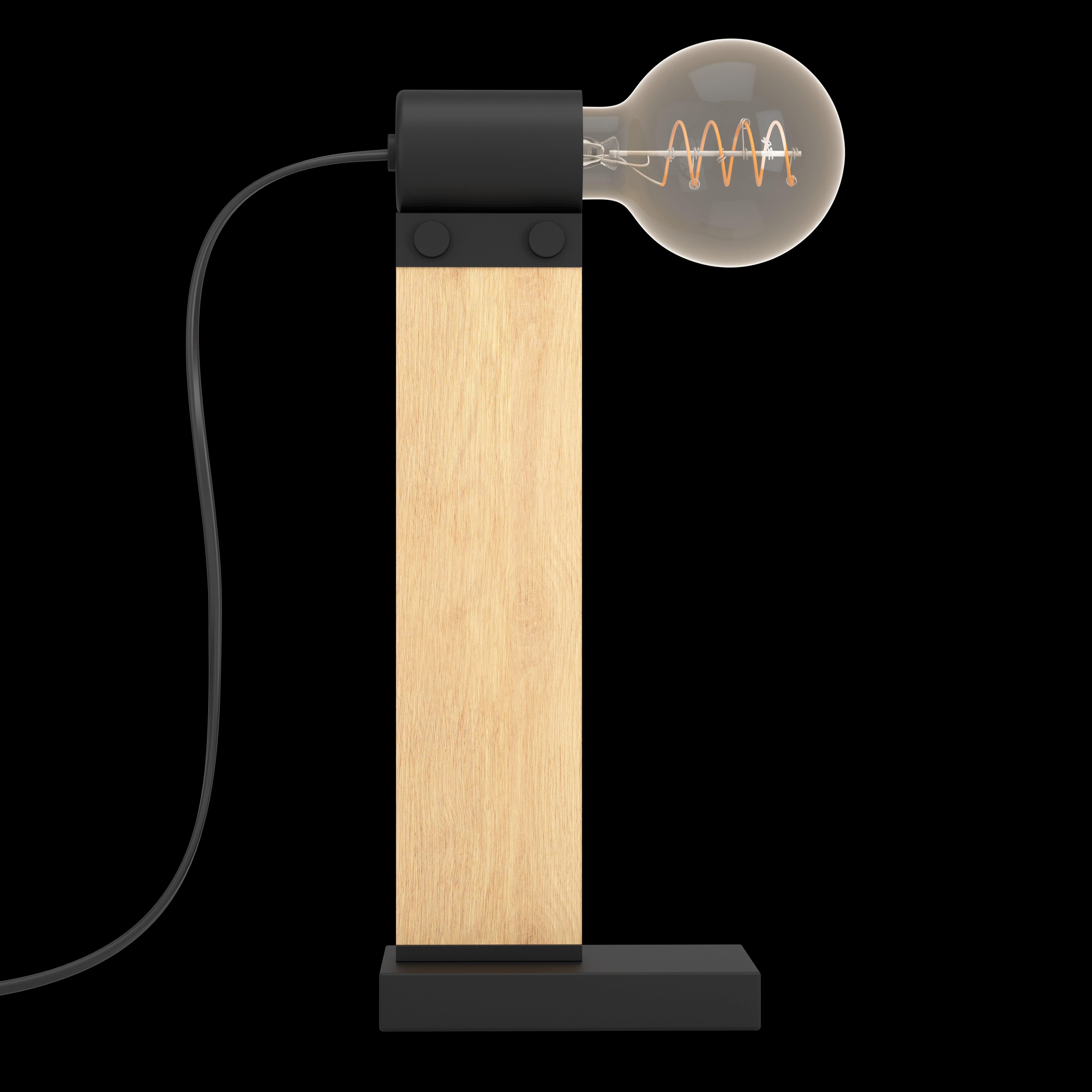 eglo bailrigg wood and black metal table lamp kitchen lighting