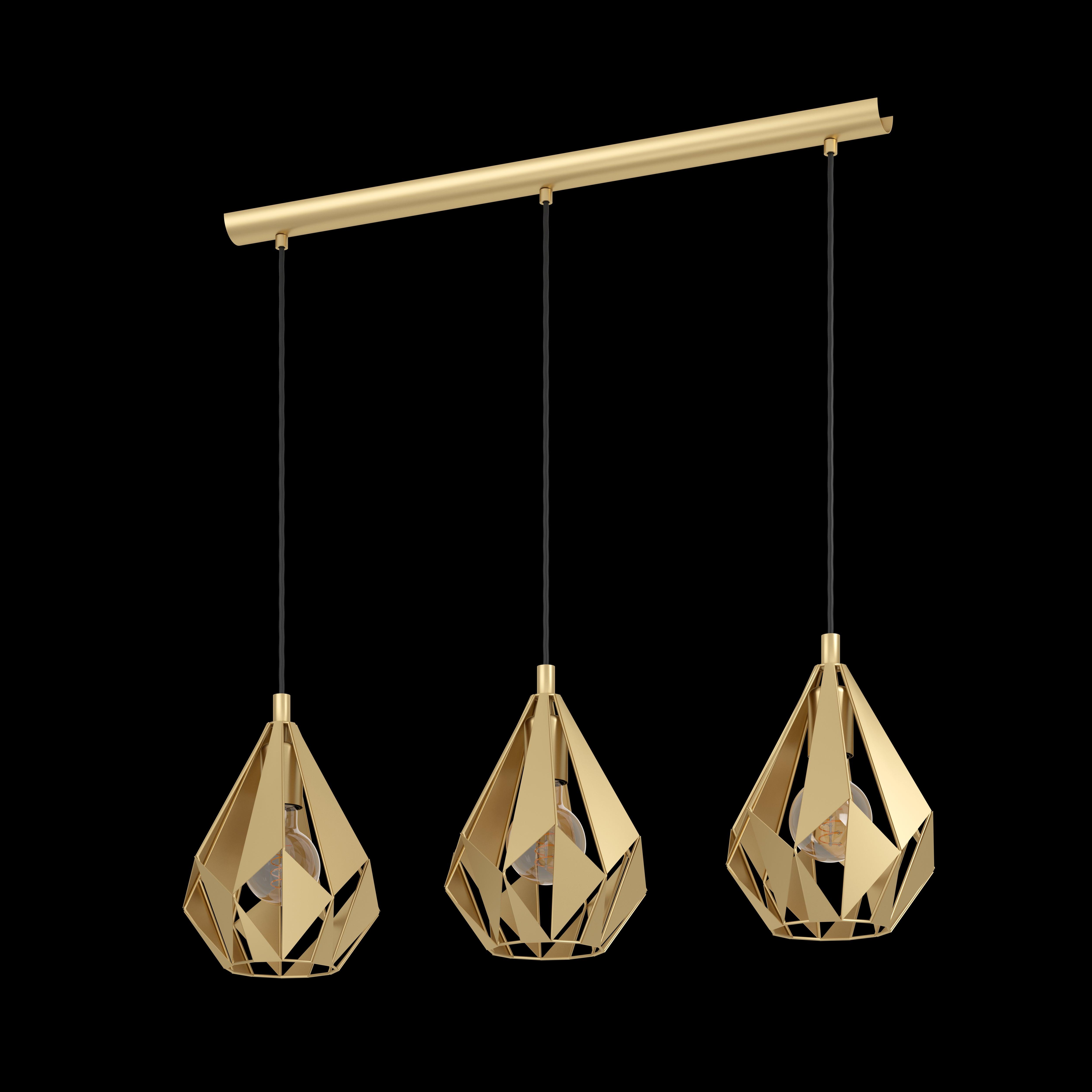 eglo carlton 3 light gold ceiling pendant kitchen lighting