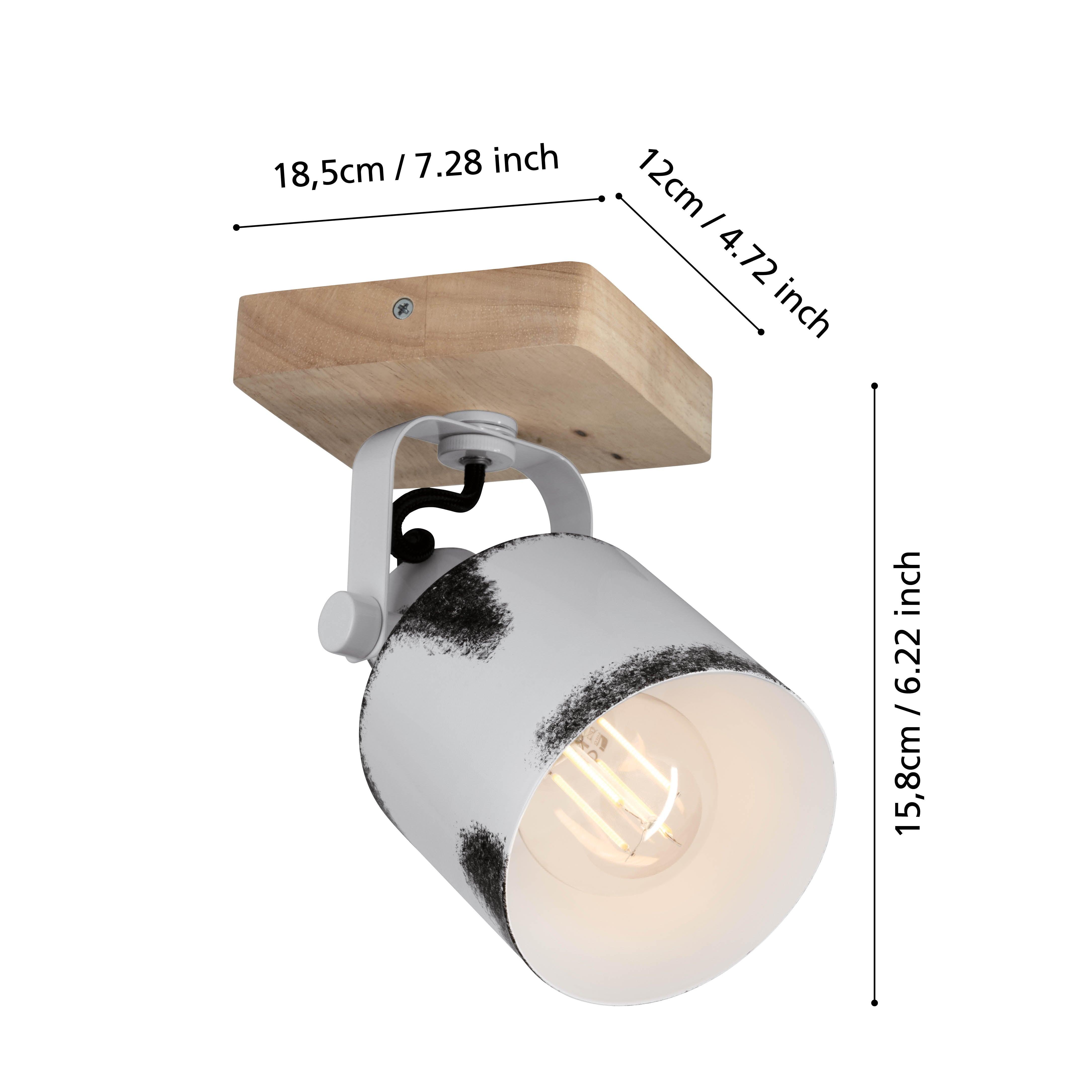 eglo kilburn wood white wall spotlight living room image