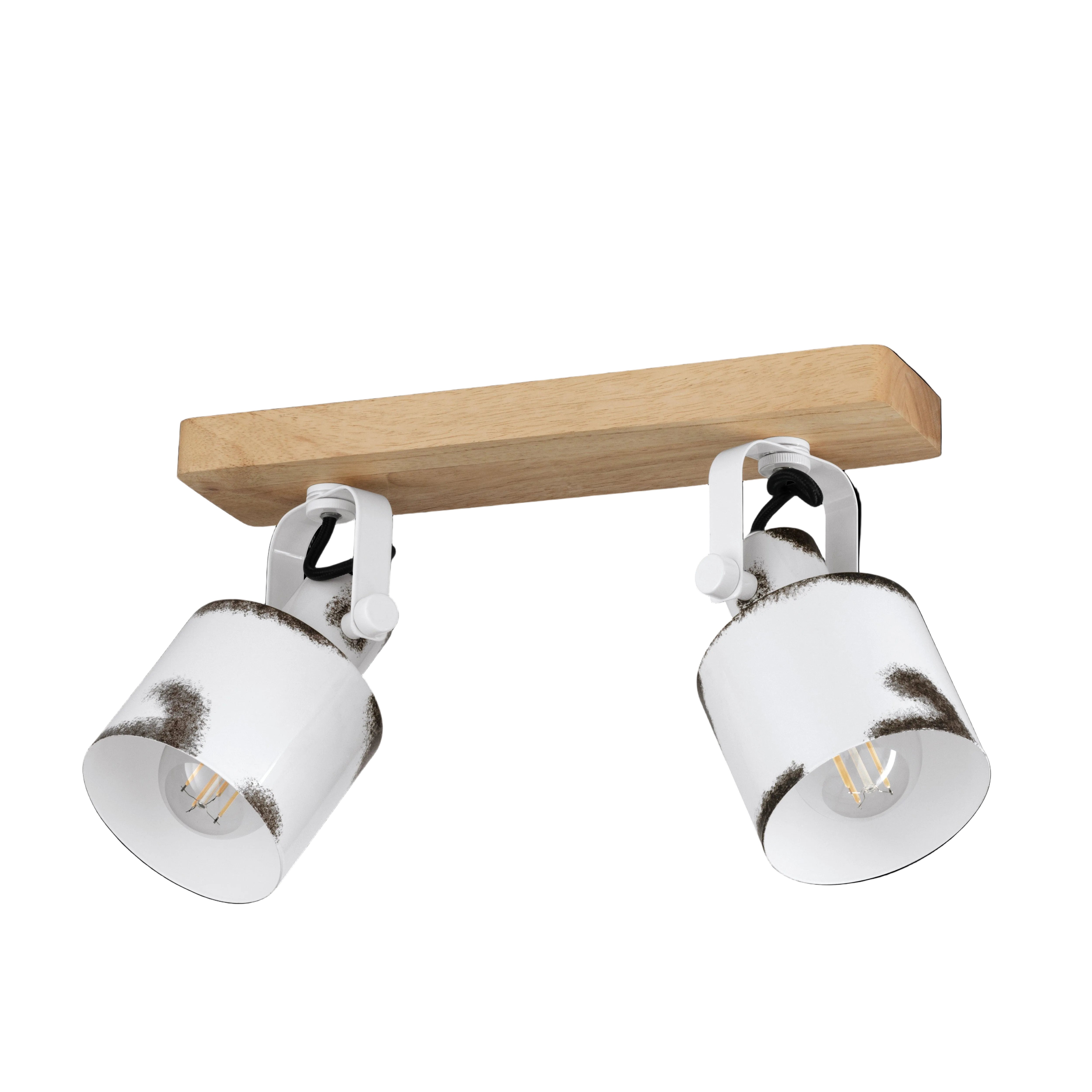 eglo kilburn wood white 2 light bar spotlight