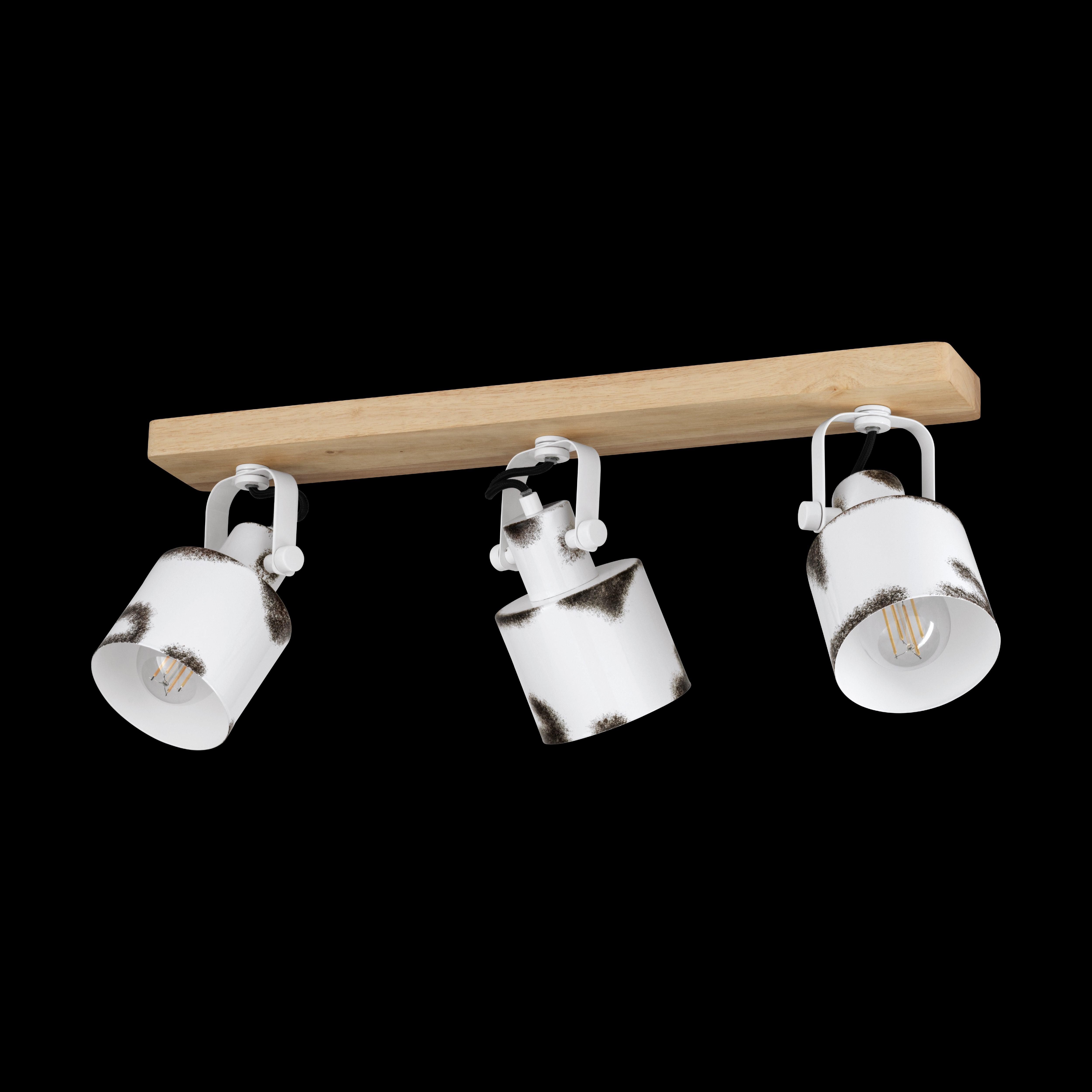 eglo kilburn wood white 3 light bar spotlight living room image