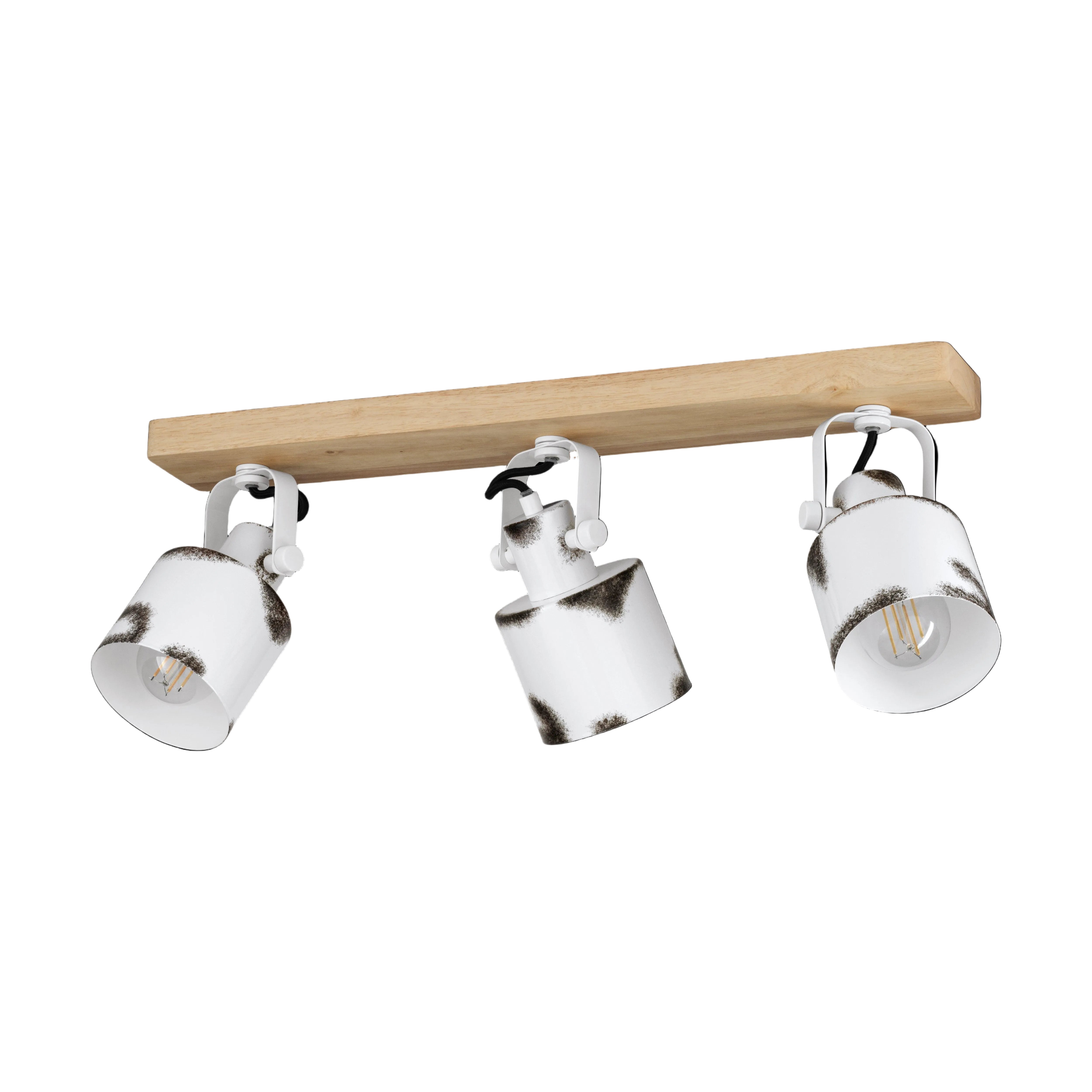 eglo kilburn wood white 3 light bar spotlight living room image