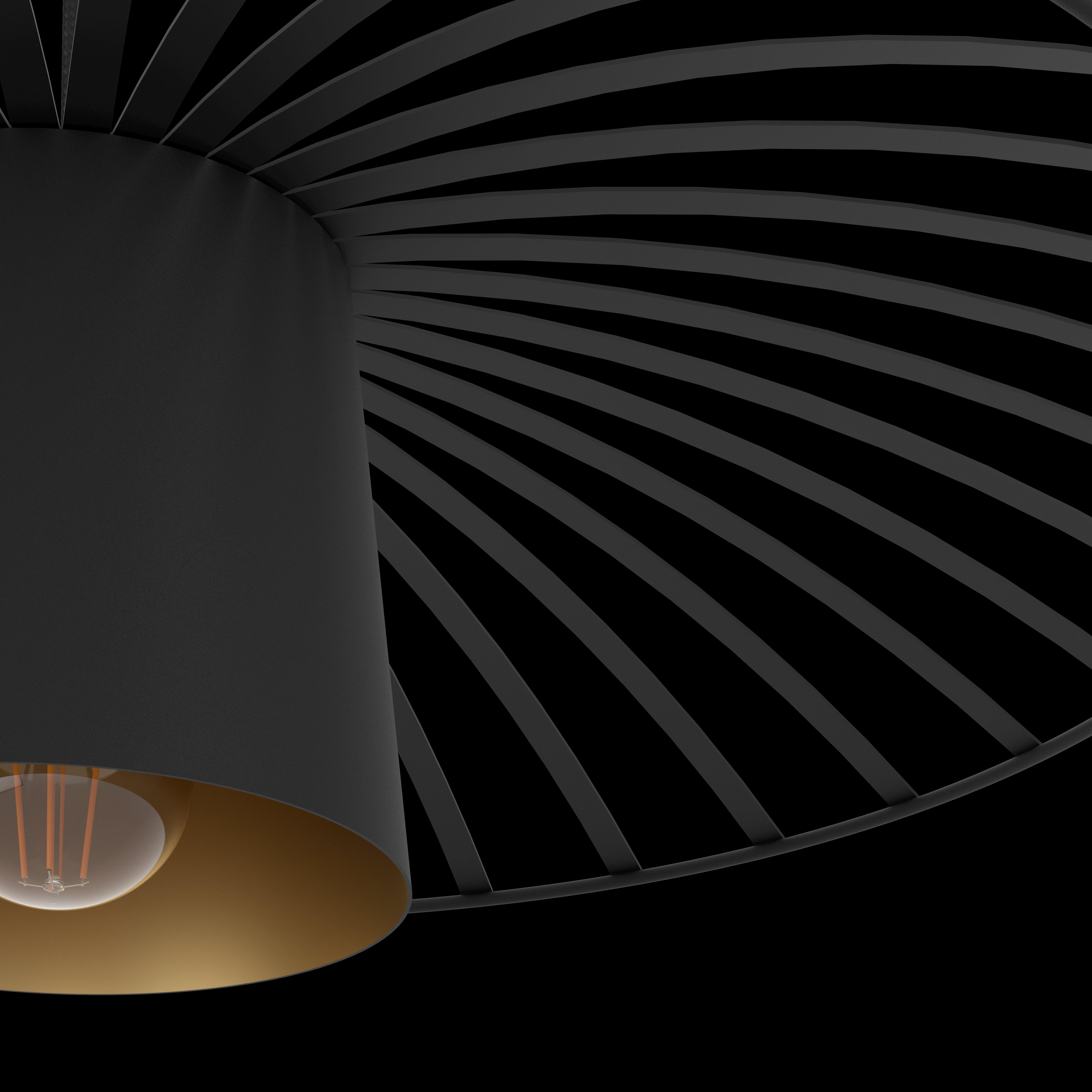 eglo felixkirk black gold metal ceiling pendant Kitchen Lighting Close Up