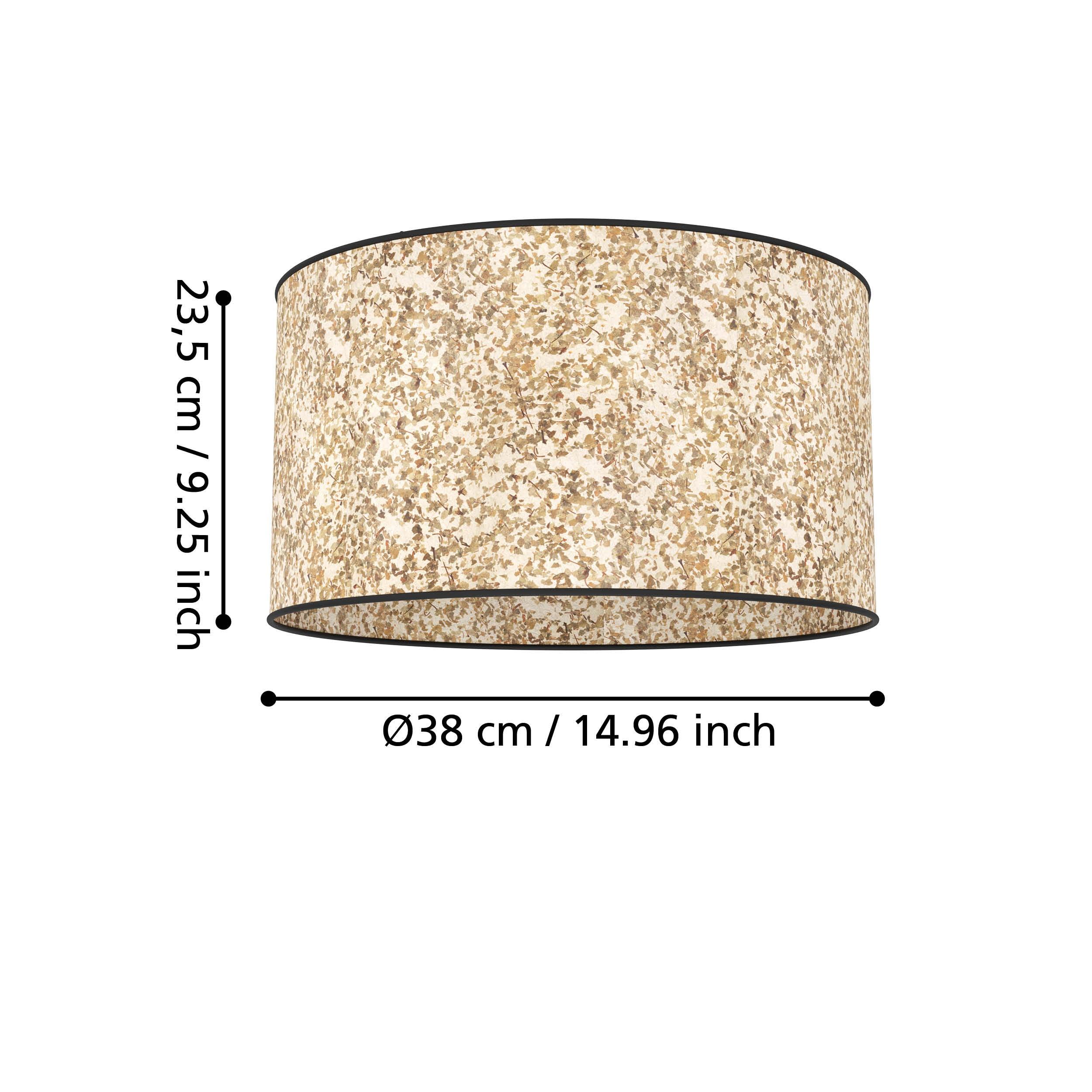 eglo butterburn flush fabric beige green ceiling light living room close up