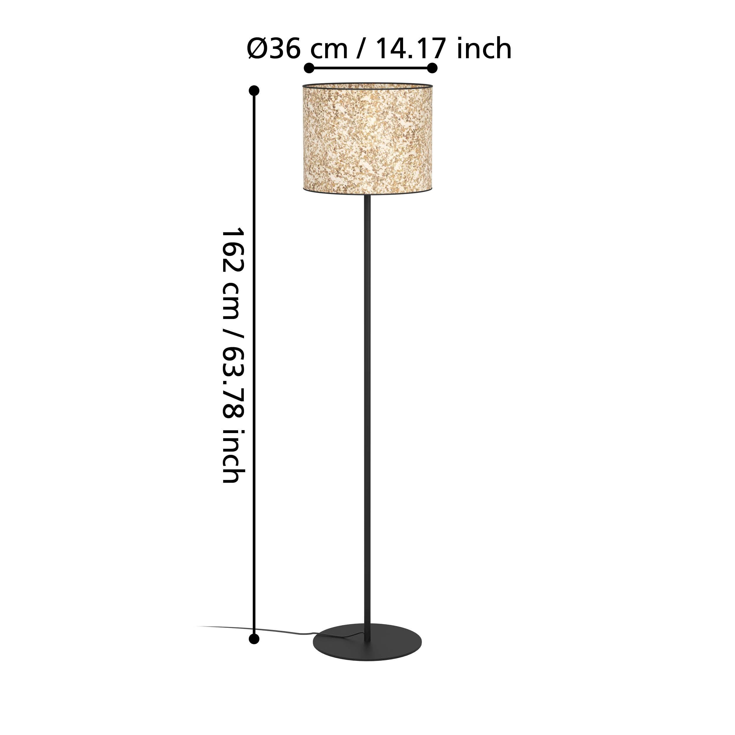 eglo butterburn black floor lamp fabric birch leave shade kitchen lighting