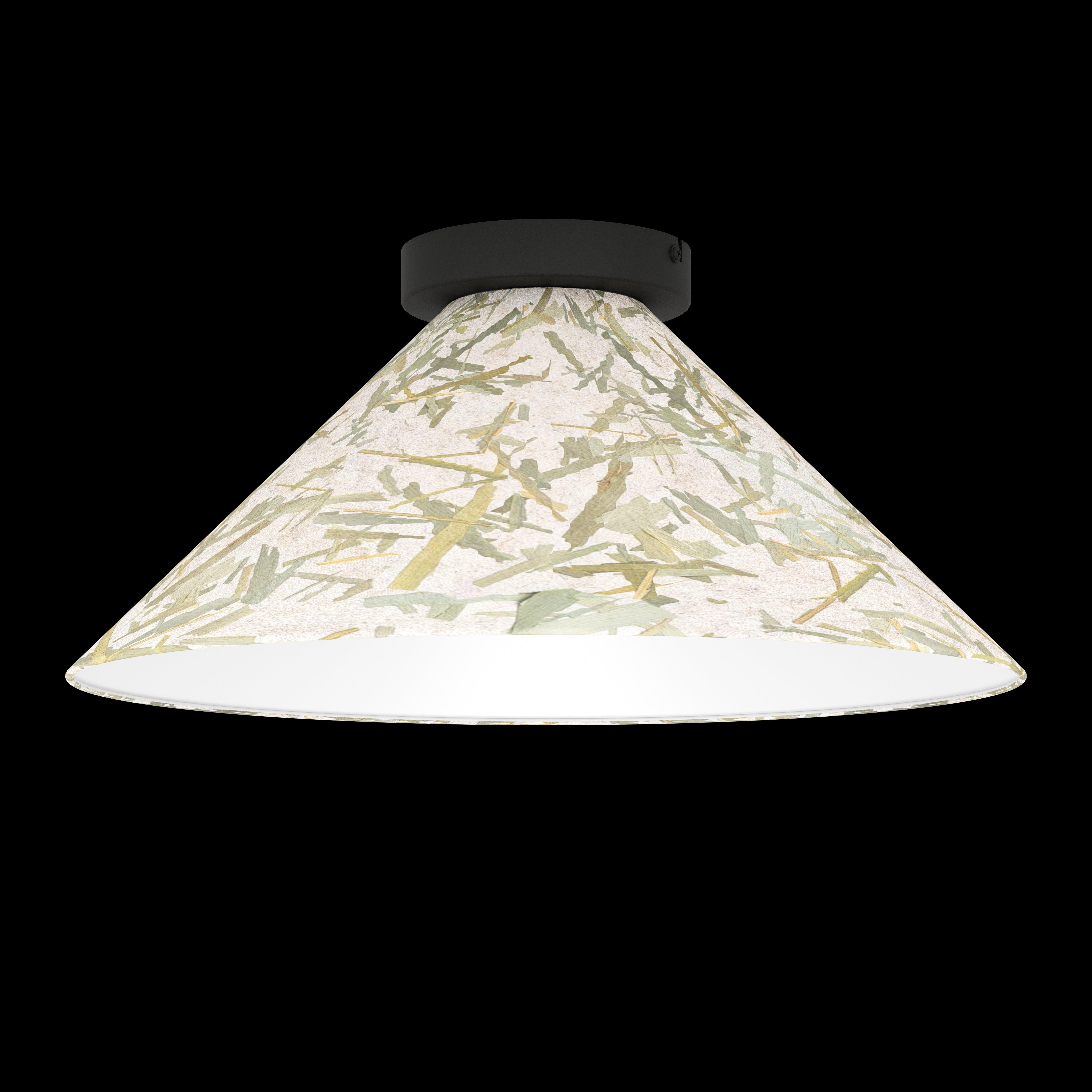 eglo oxpark flush bamboo leave design ceiling shade living room close up