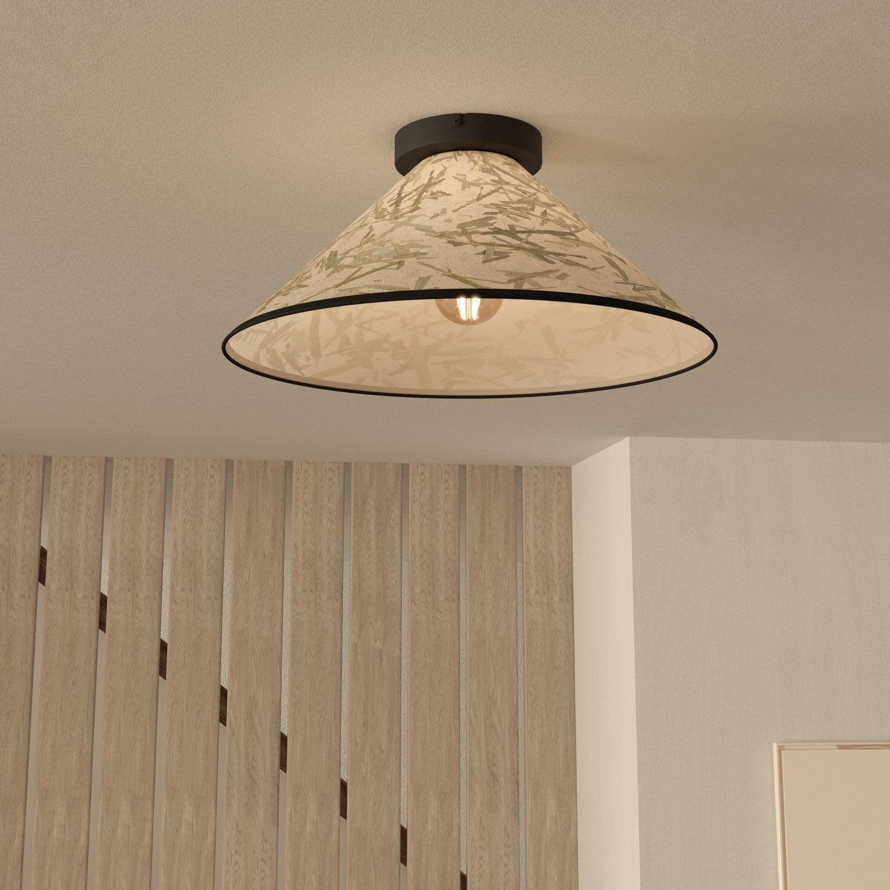 eglo oxpark flush bamboo leave design ceiling shade