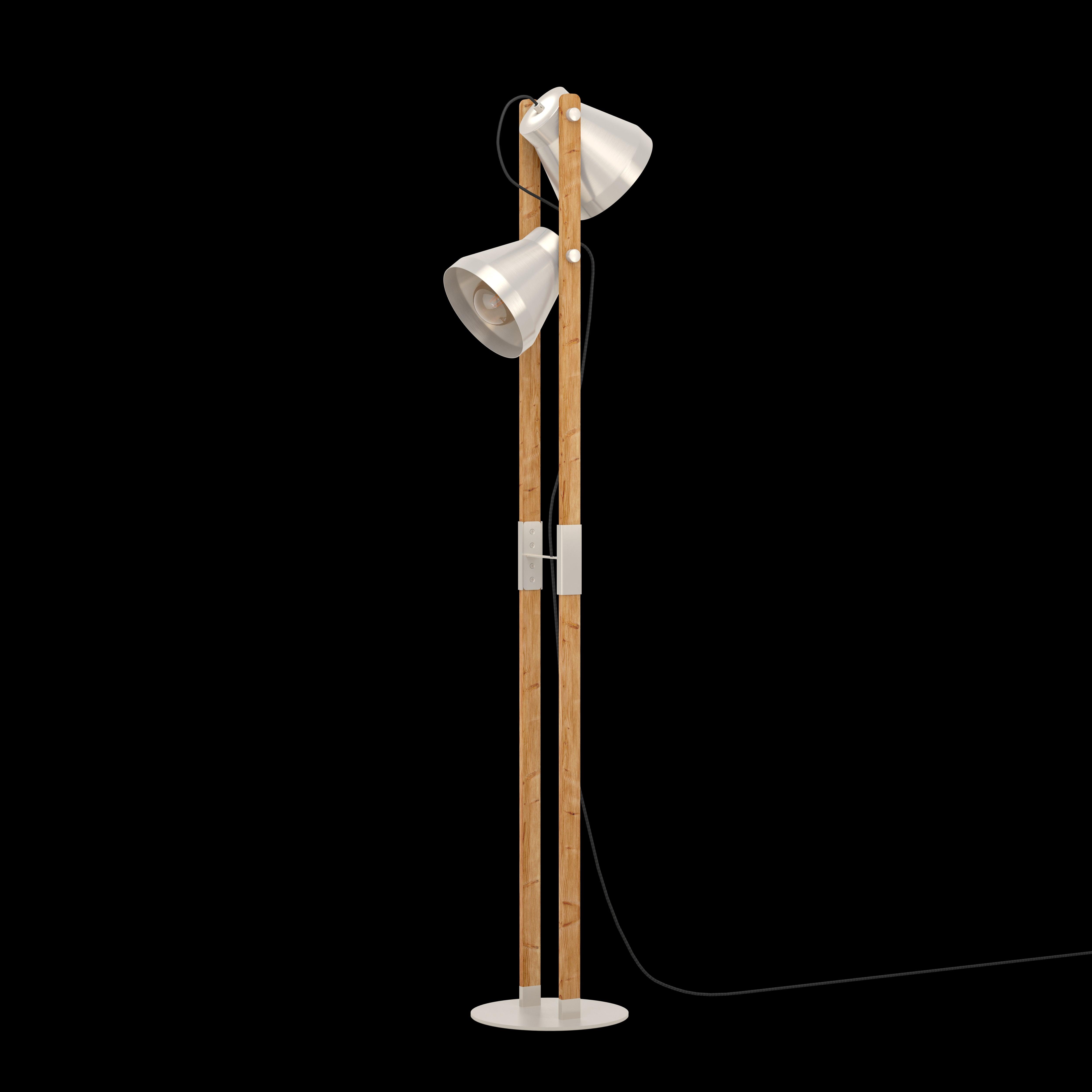 eglo cawton rustic wood steel 2 light floor lamp Kitchen Lighting Close Up