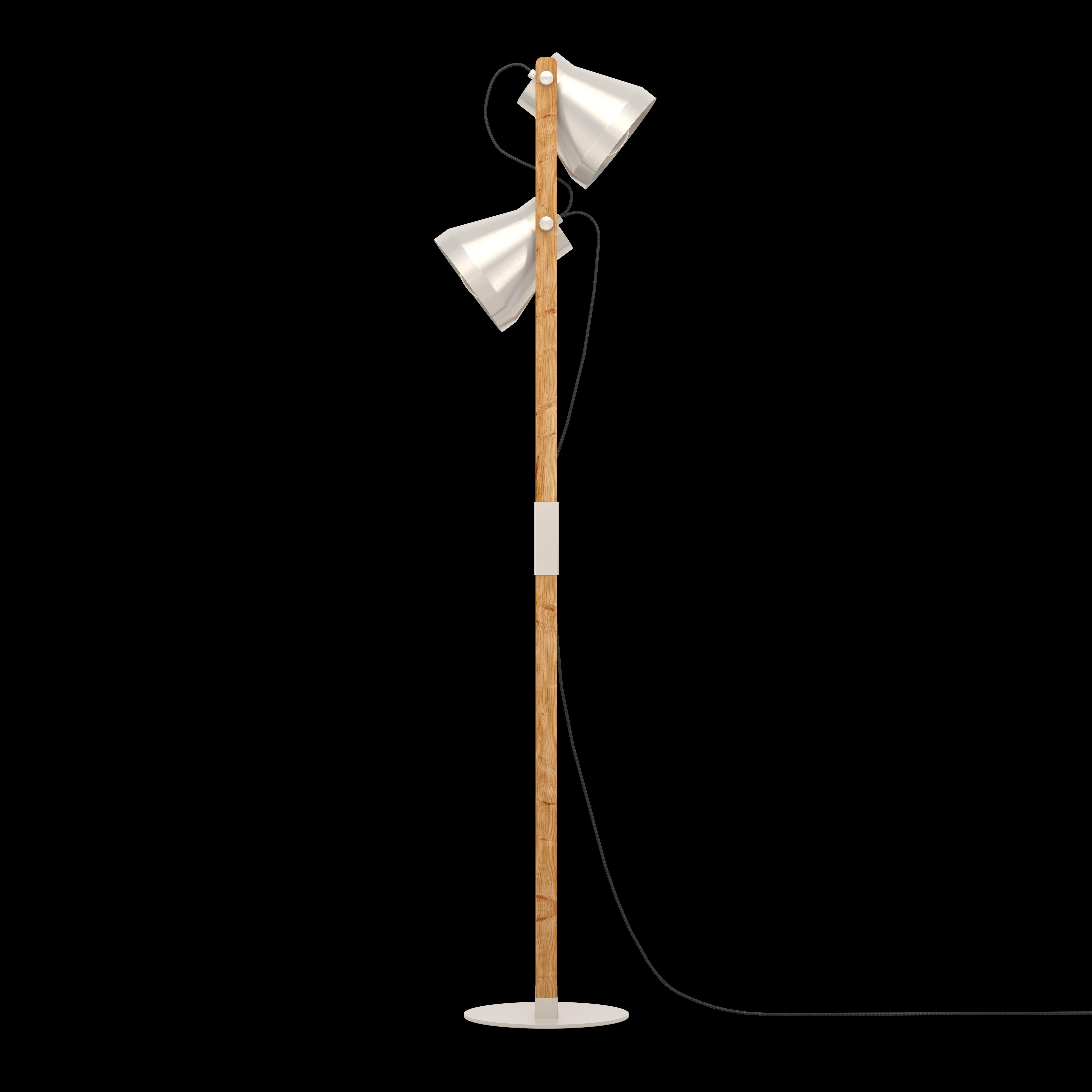 eglo cawton rustic wood steel 2 light floor lamp living room image