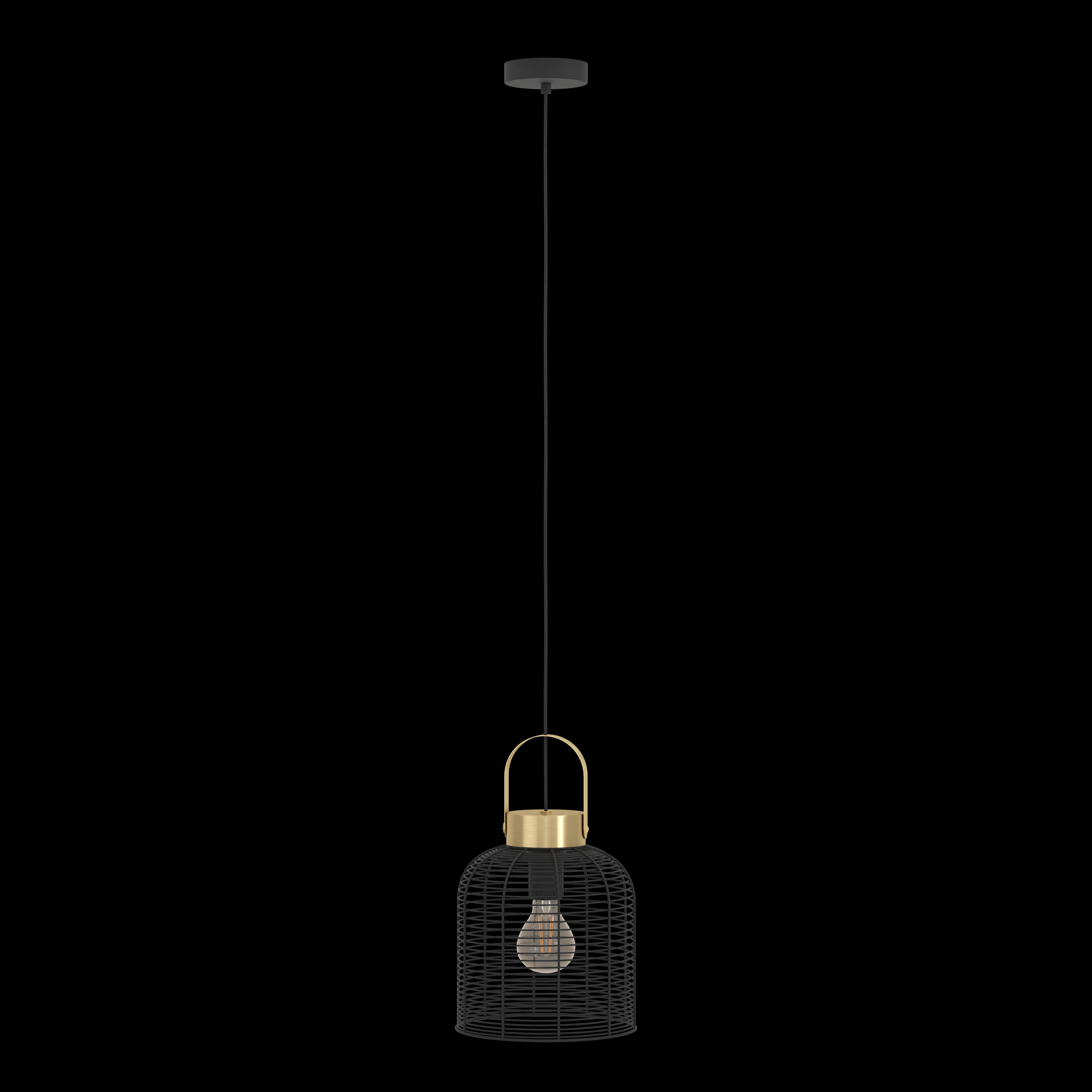 eglo roundham brass black steel wire ceiling pendant living room image
