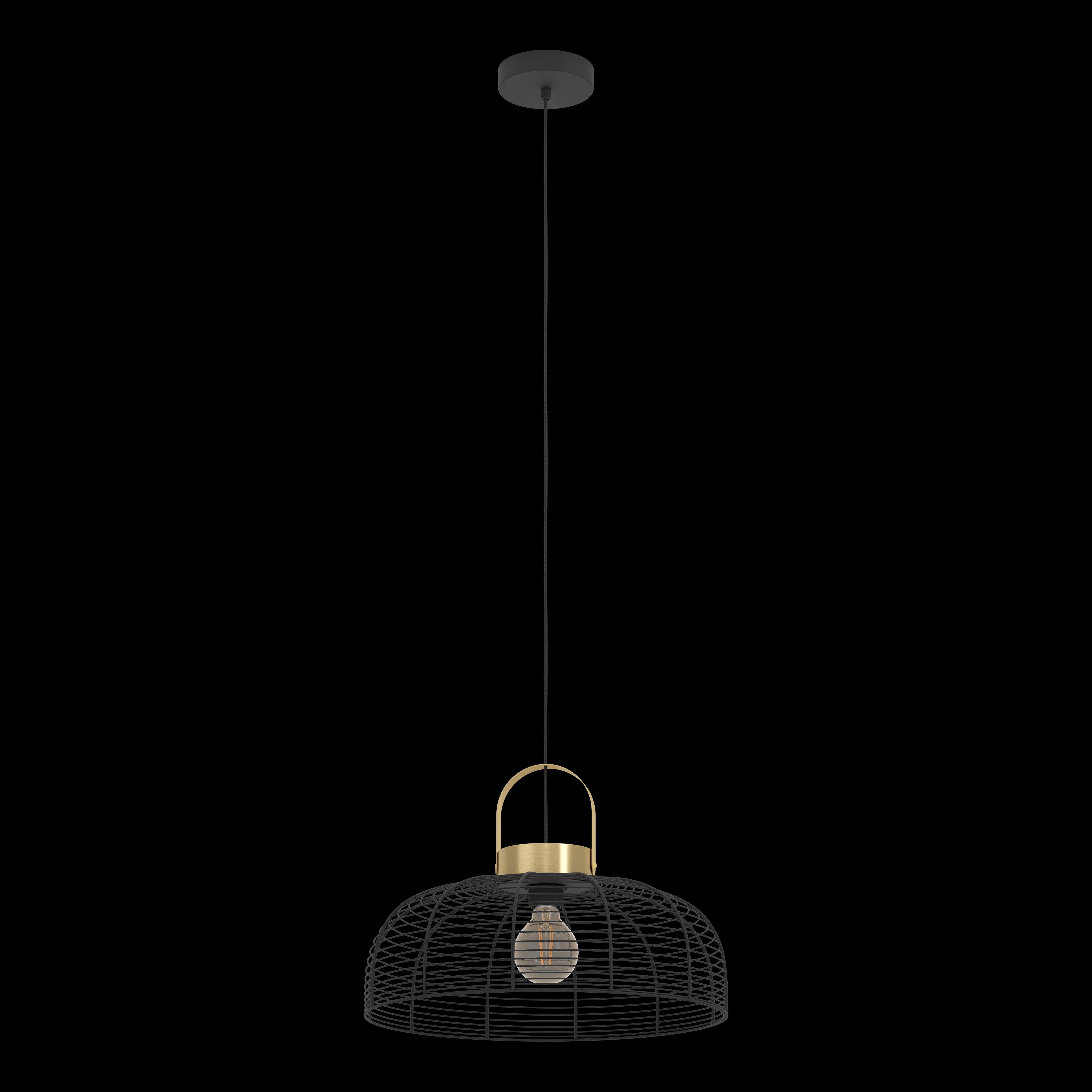 eglo roundham brass black steel wire ceiling pendant 45cm kitchen lighting