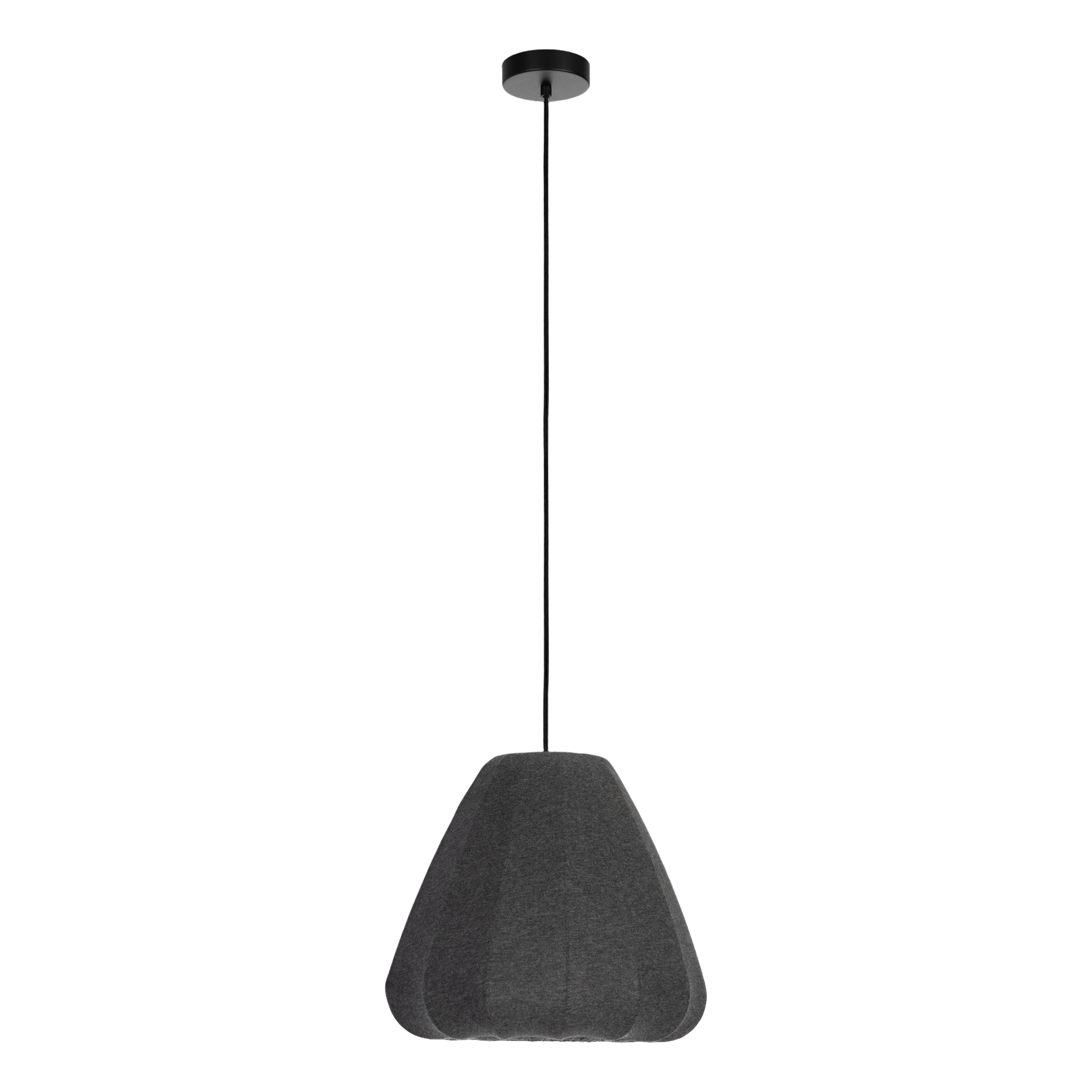 eglo barlaston black grey fabric ceiling pendant