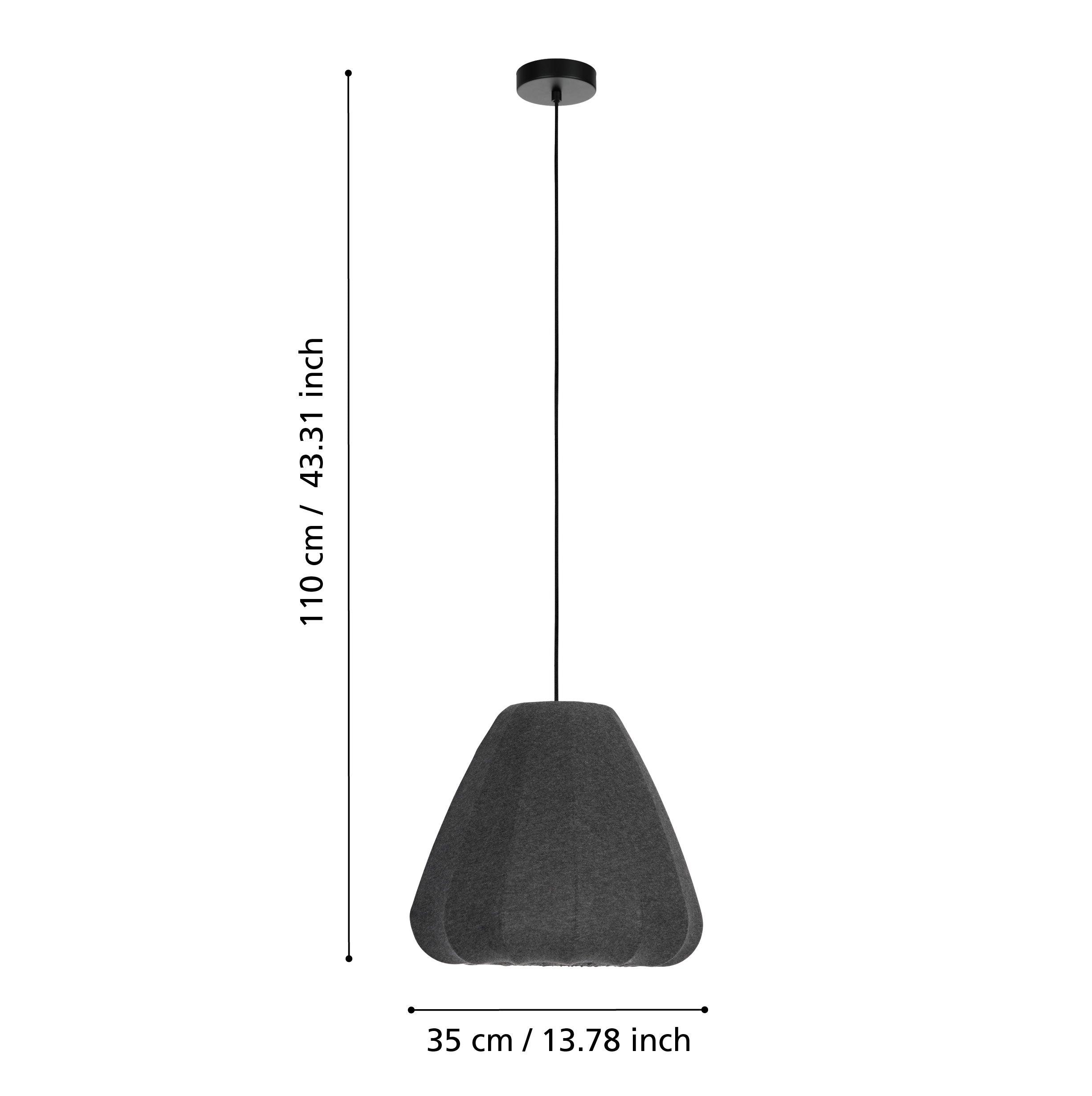 eglo barlaston black grey fabric ceiling pendant living room image