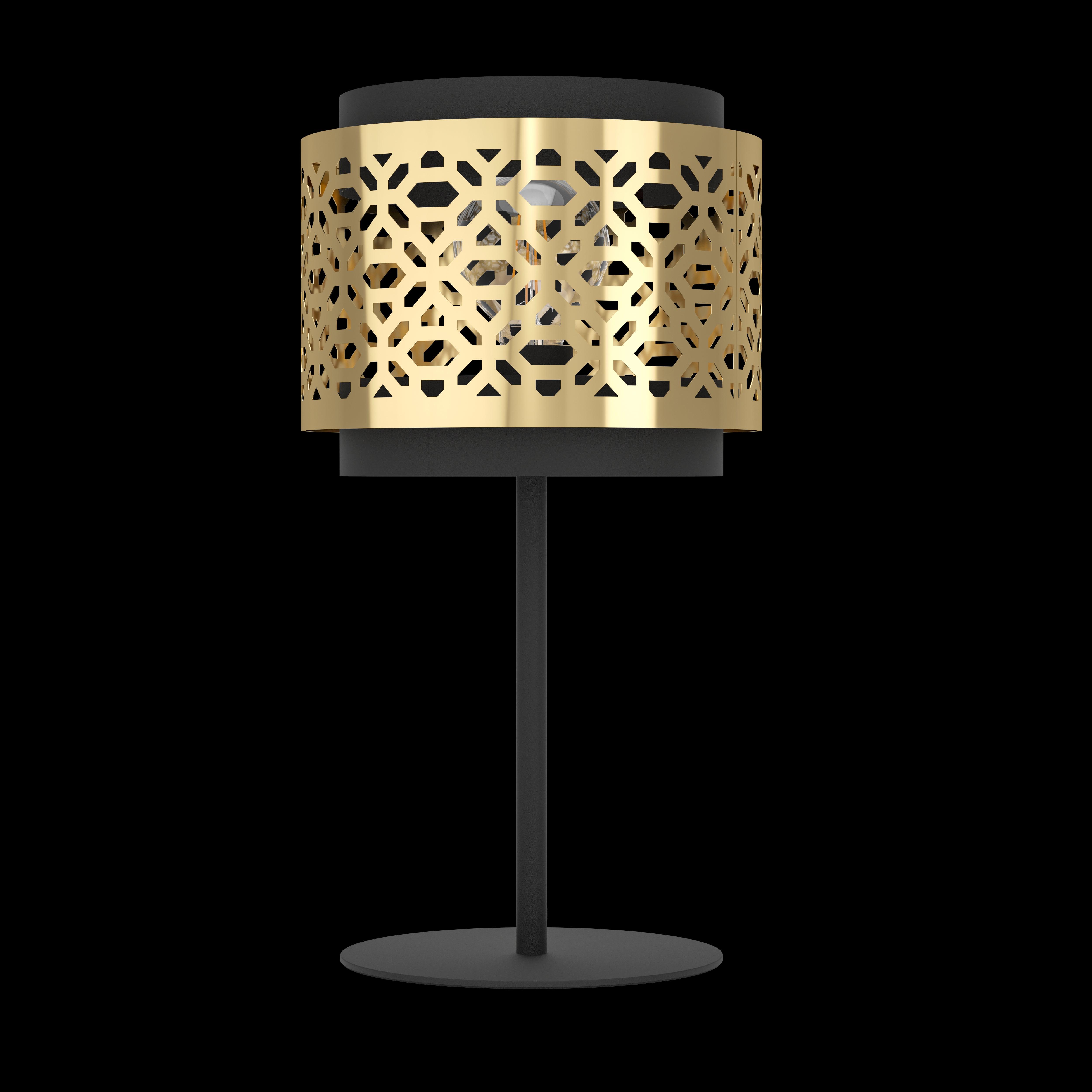 eglo sandbach black table lamp brass shade living room image