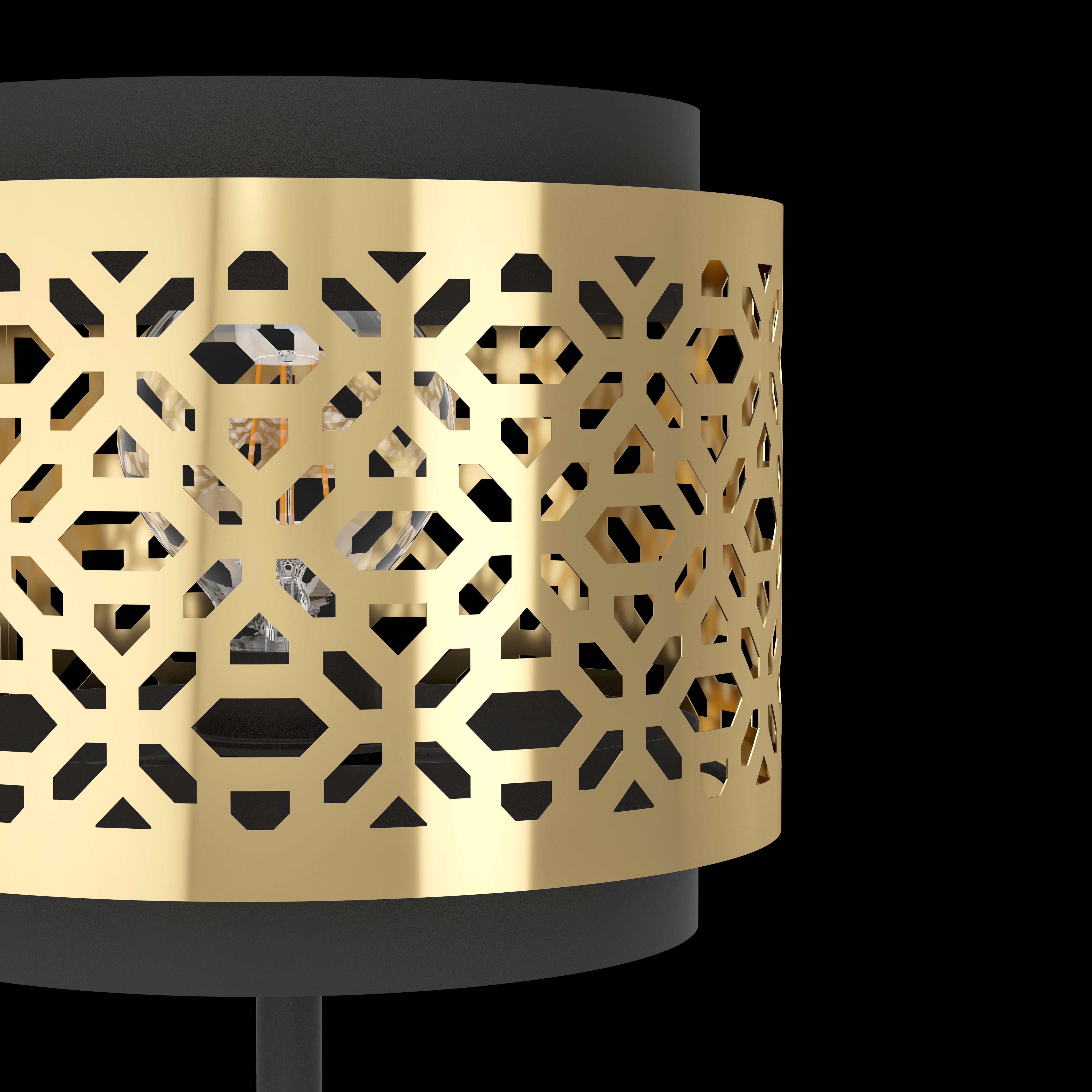 eglo sandbach black table lamp brass shade kitchen lighting