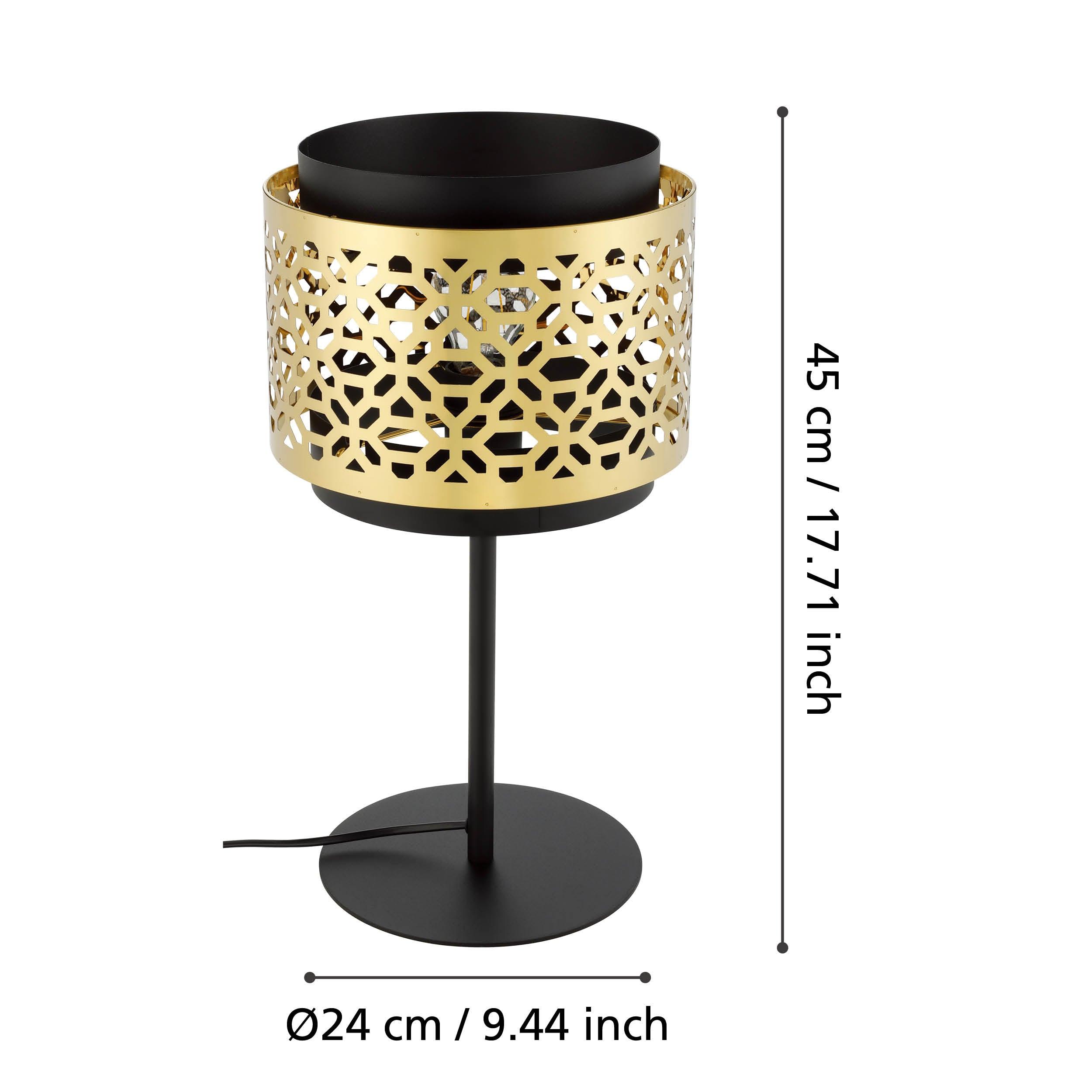 eglo sandbach black table lamp brass shade Kitchen Lighting Close Up