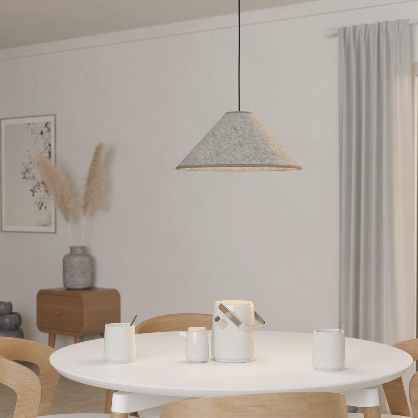 eglo alsager grey felt conical ceiling pendant