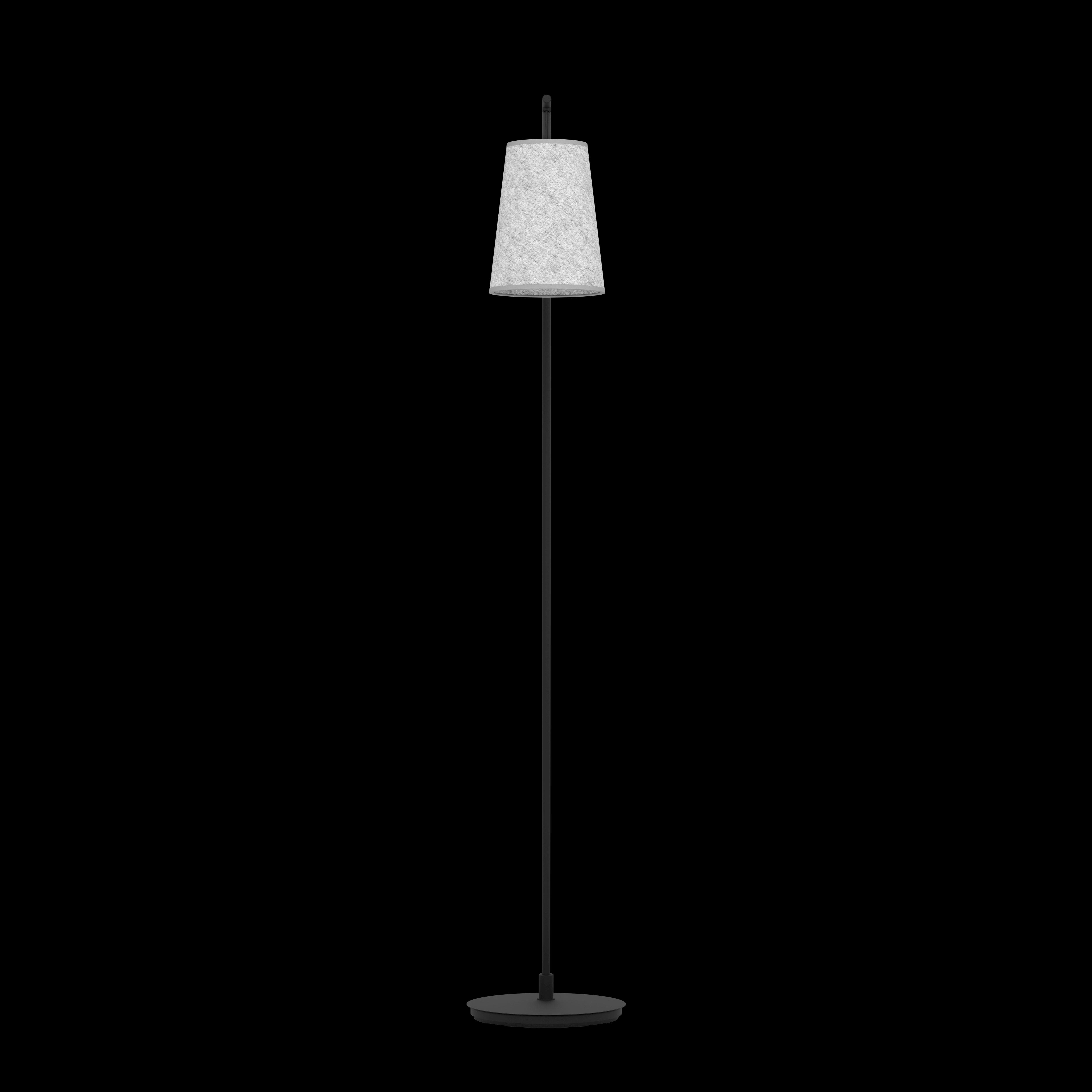 eglo alsager black floor lamp grey felt conical lampshade kitchen lighting