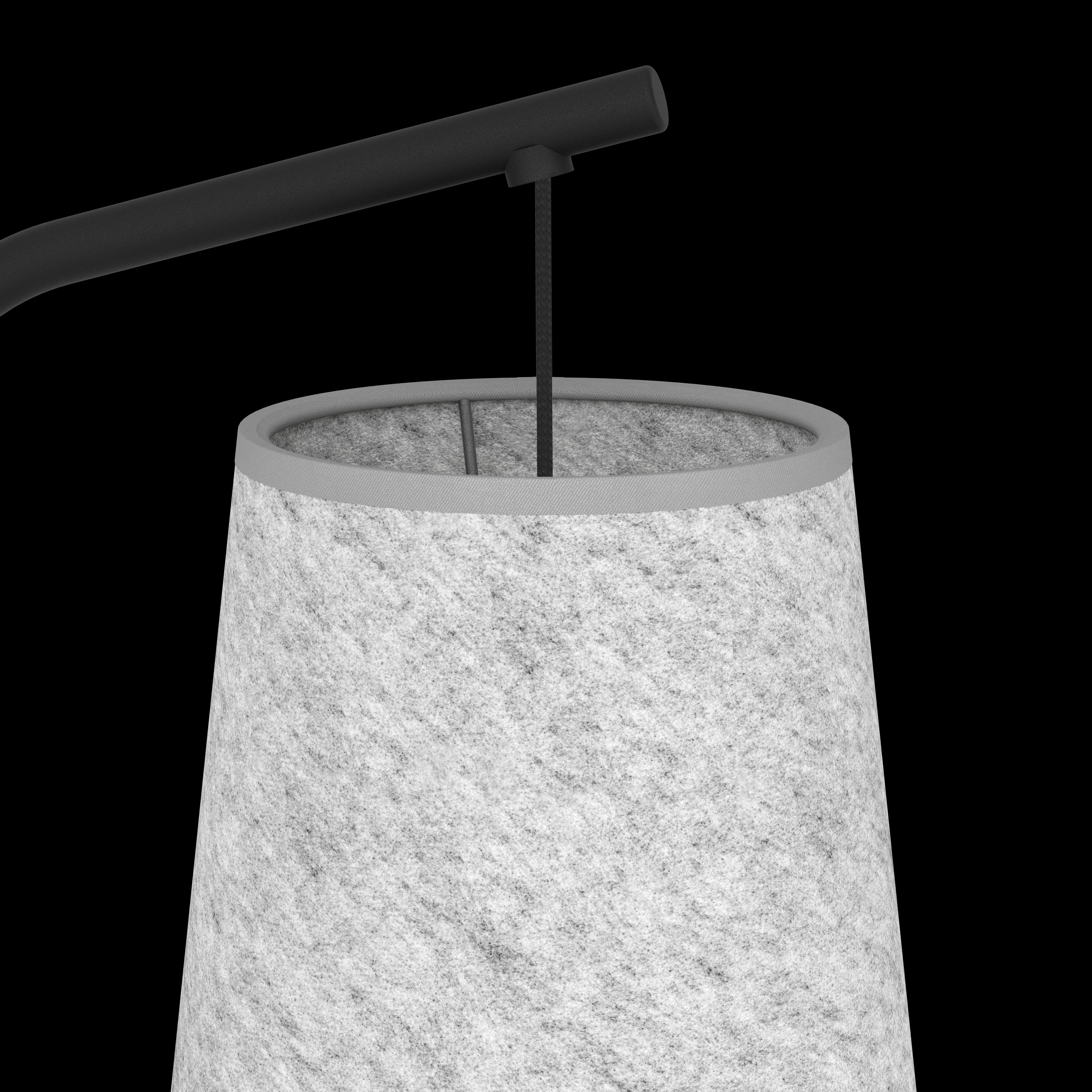 eglo alsager black floor lamp grey felt conical lampshade Kitchen Lighting Close Up