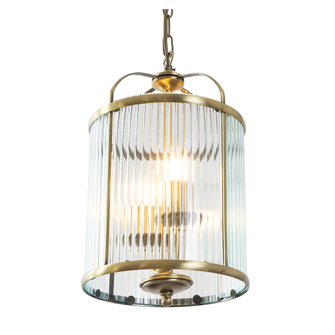 Fern Double Antique Brass Hallway Ceiling Light