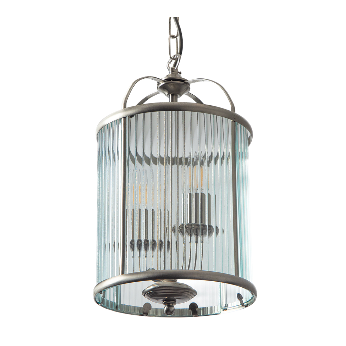 Fern Double Antique Chrome Hallway Ceiling Light