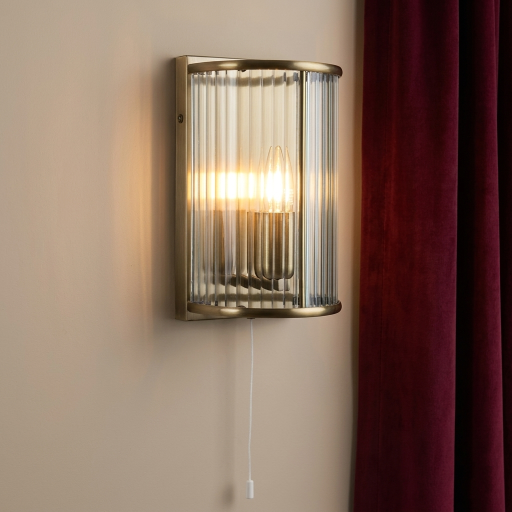 Fern Antique Brass Hallway Wall Light