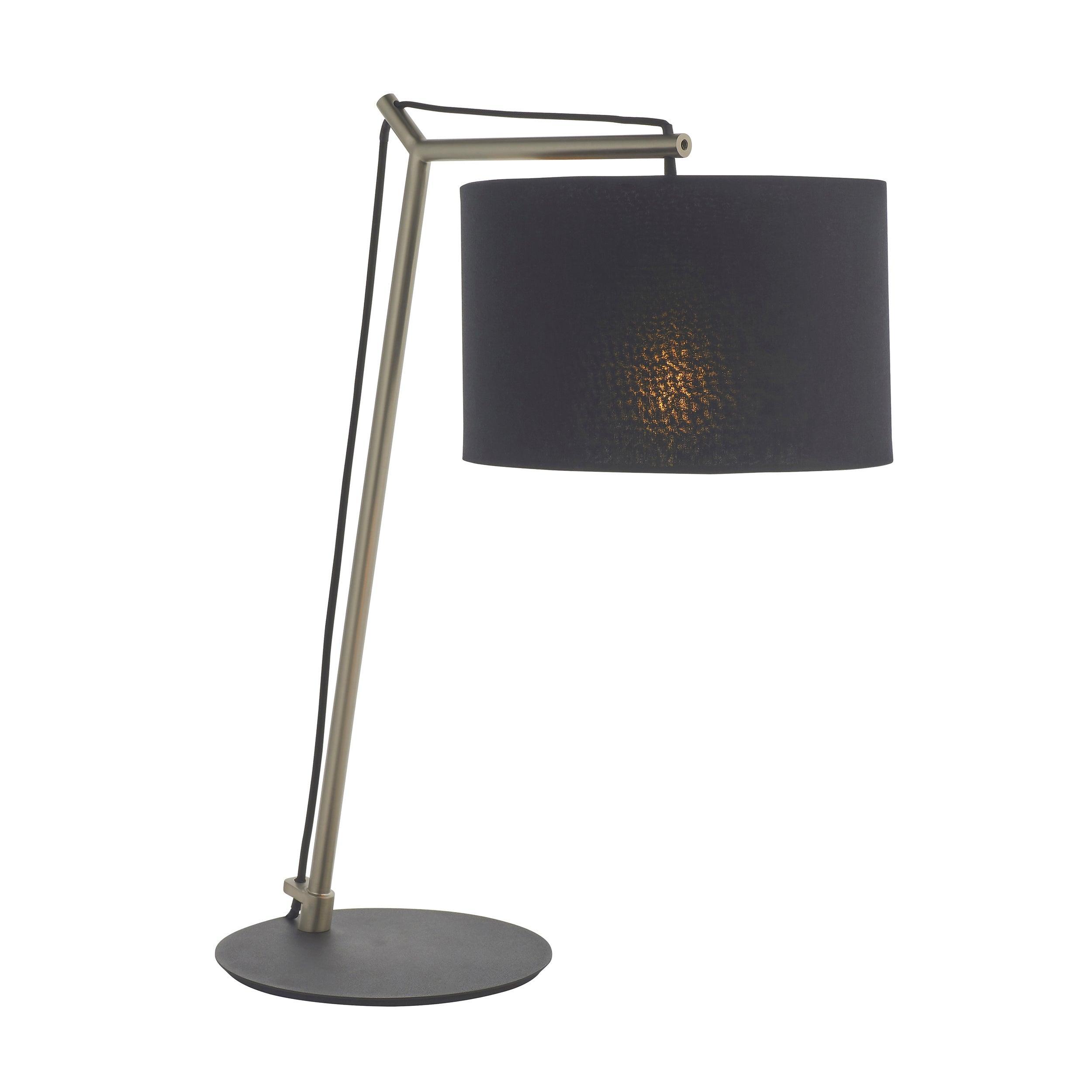 Wimbledon Matt Nickel Table Lamp - Black Shade-OPEN-BOX