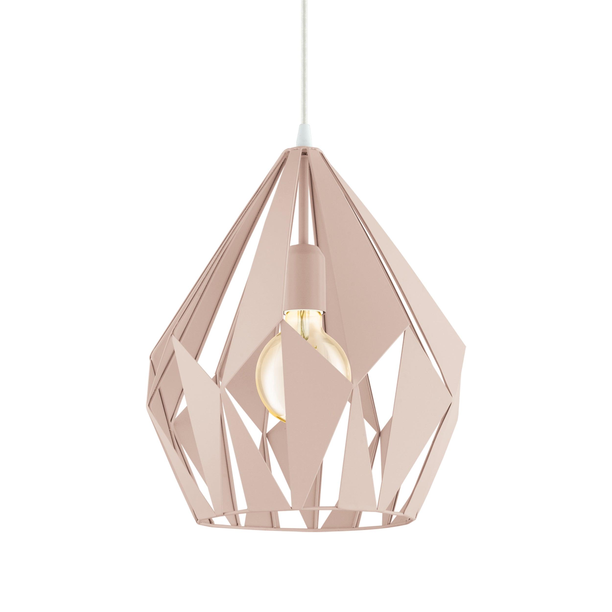 eglo carlton p diamond shaped apricot steel ceiling pendant hallway lighting