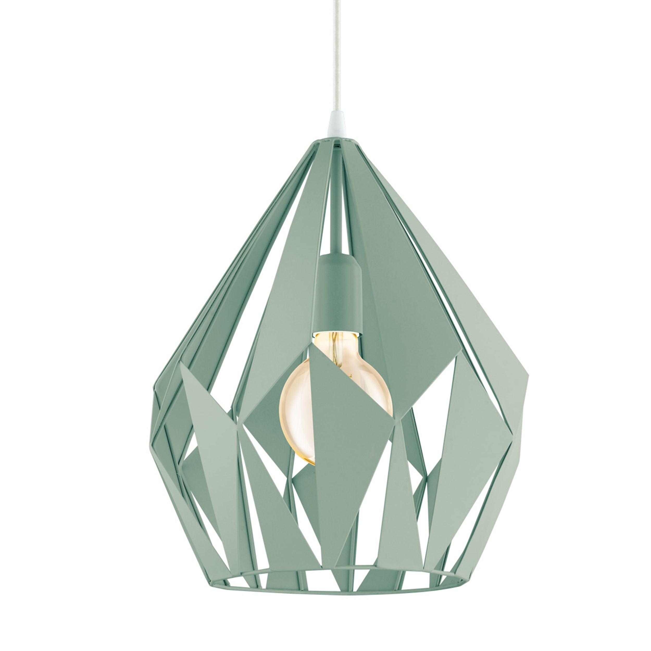 eglo carlton p diamond shaped mint steel ceiling pendant hallway lighting