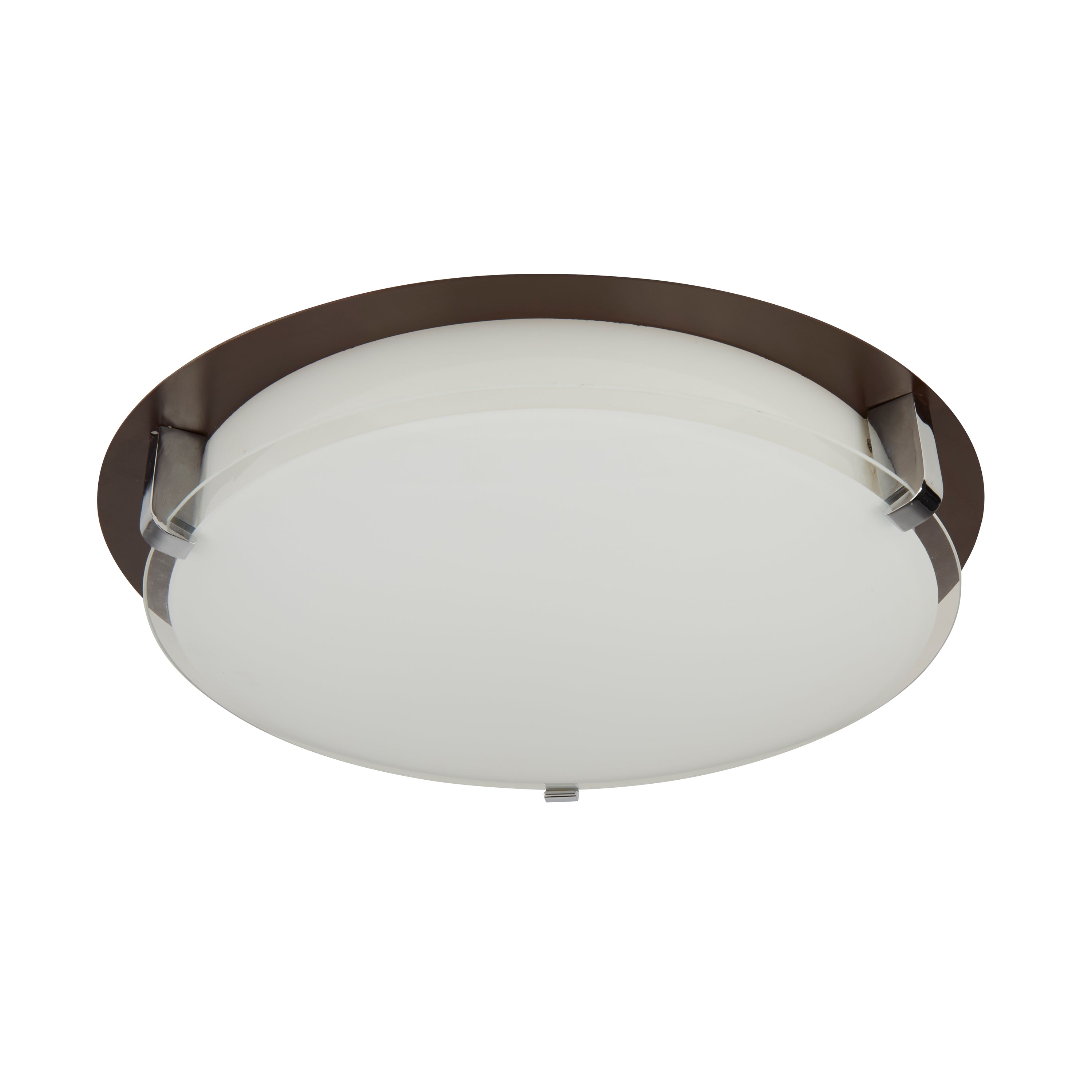 Searchlight Edinburgh Brown LED Flush - Opal Glass Shade